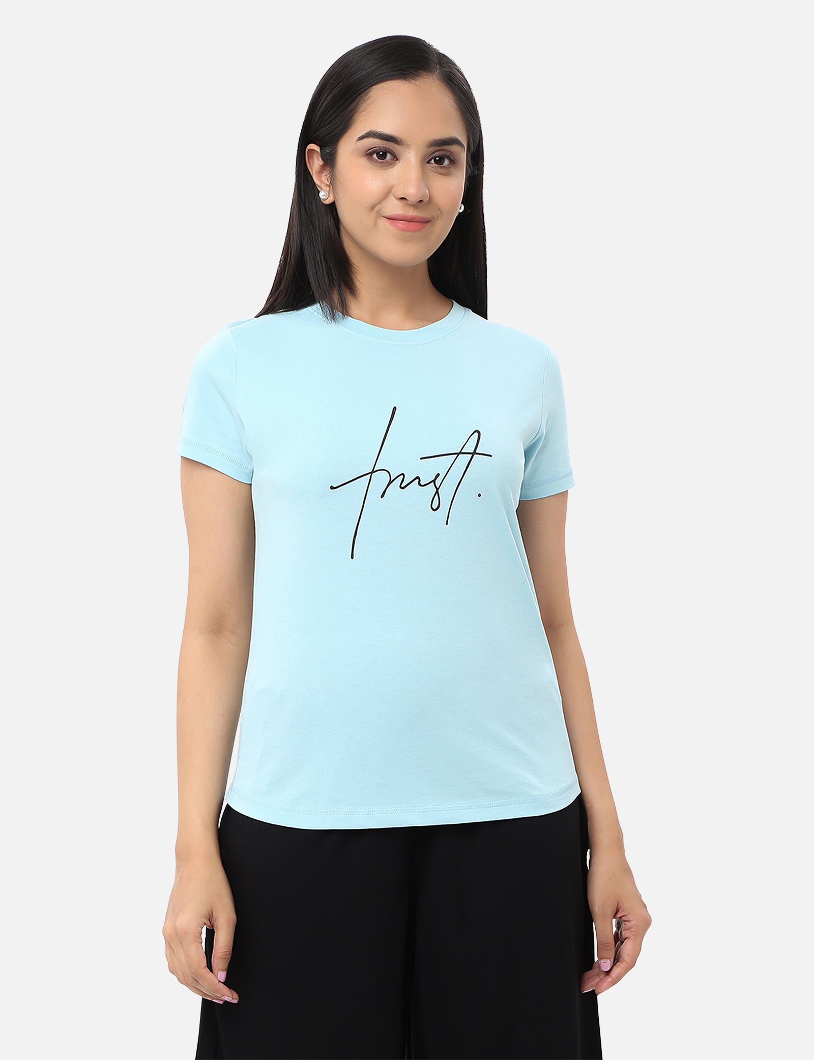 Light Blue T shirts of Women s Online Shopping In India Zemoda IN