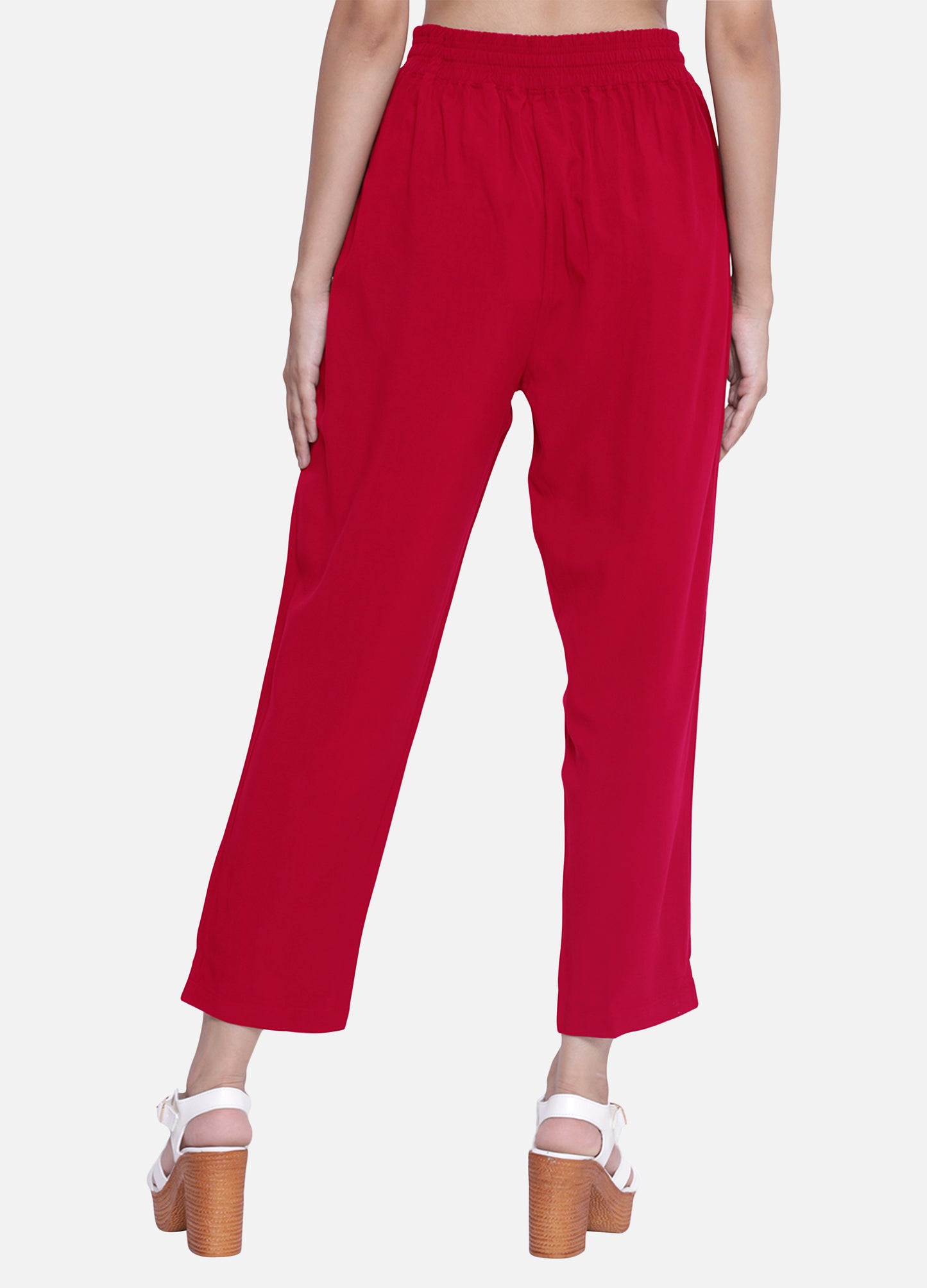 Buy Raspberry Red Cigarette Trousers and Pants for Women Shop Online