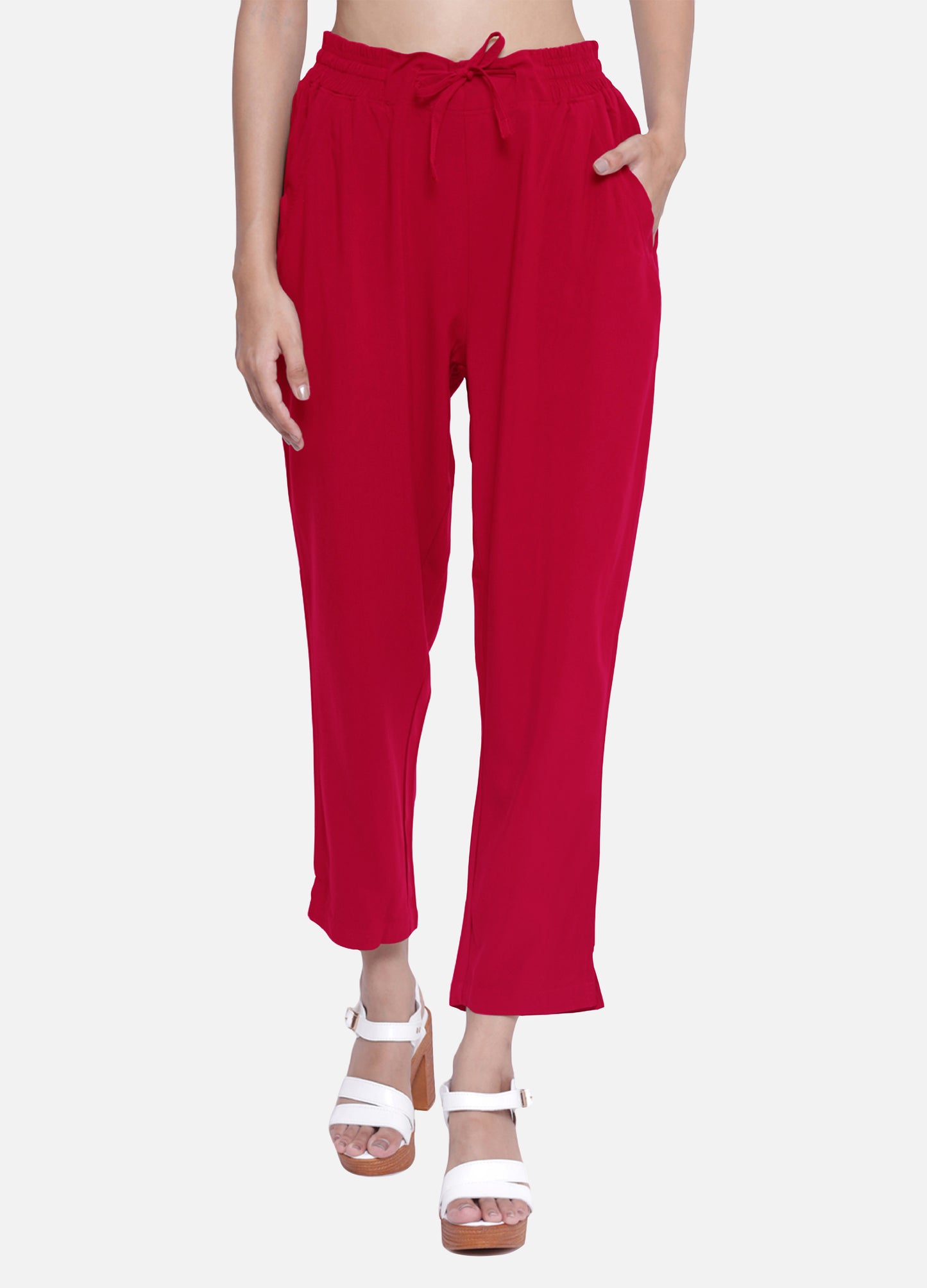 Buy Raspberry Red Cigarette Trousers and Pants for Women Shop Online