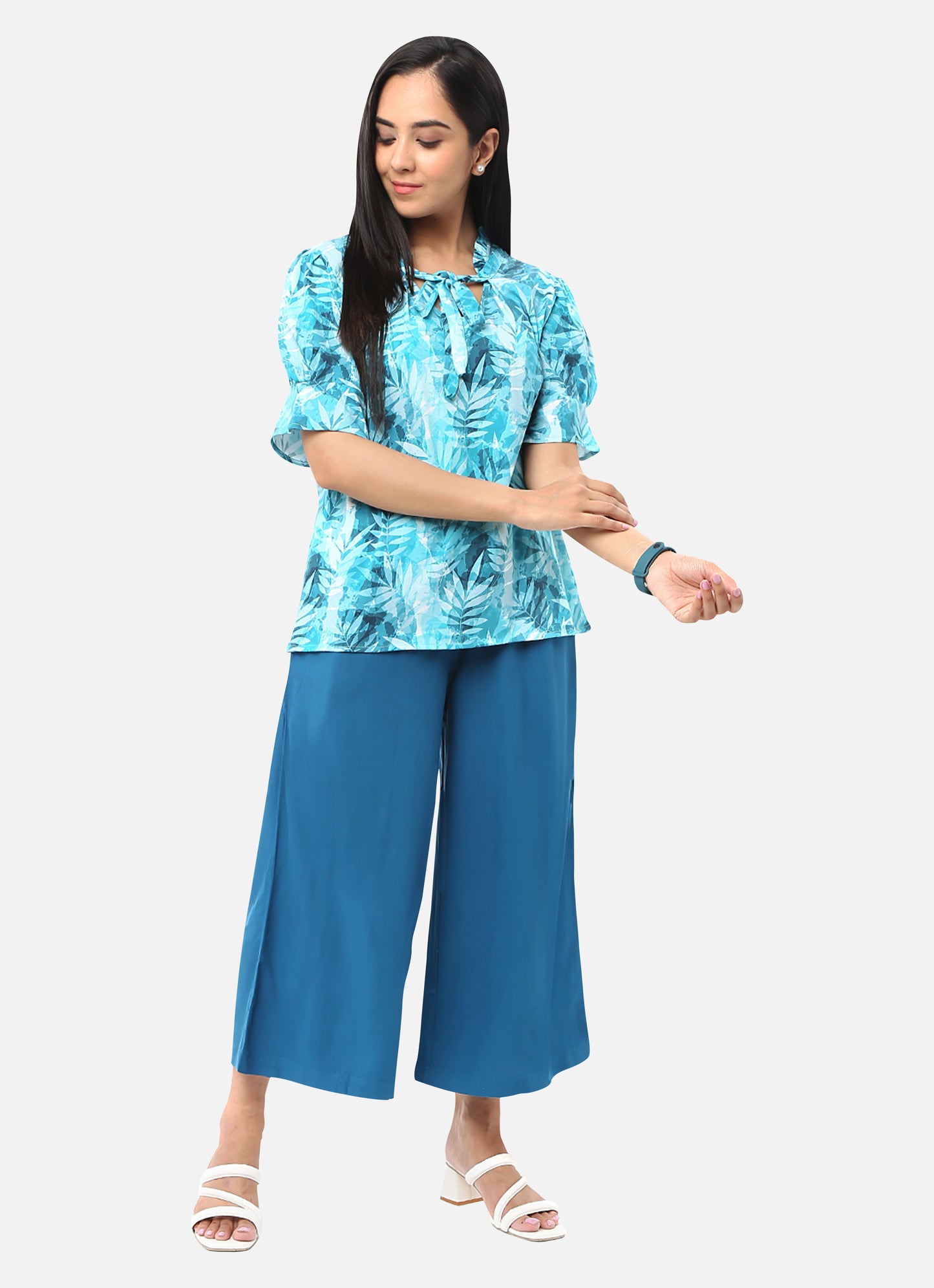 Elegant Lyons blue coolatts pants for women, crafted for a refined and colorful addition to your wardrobe, available online
