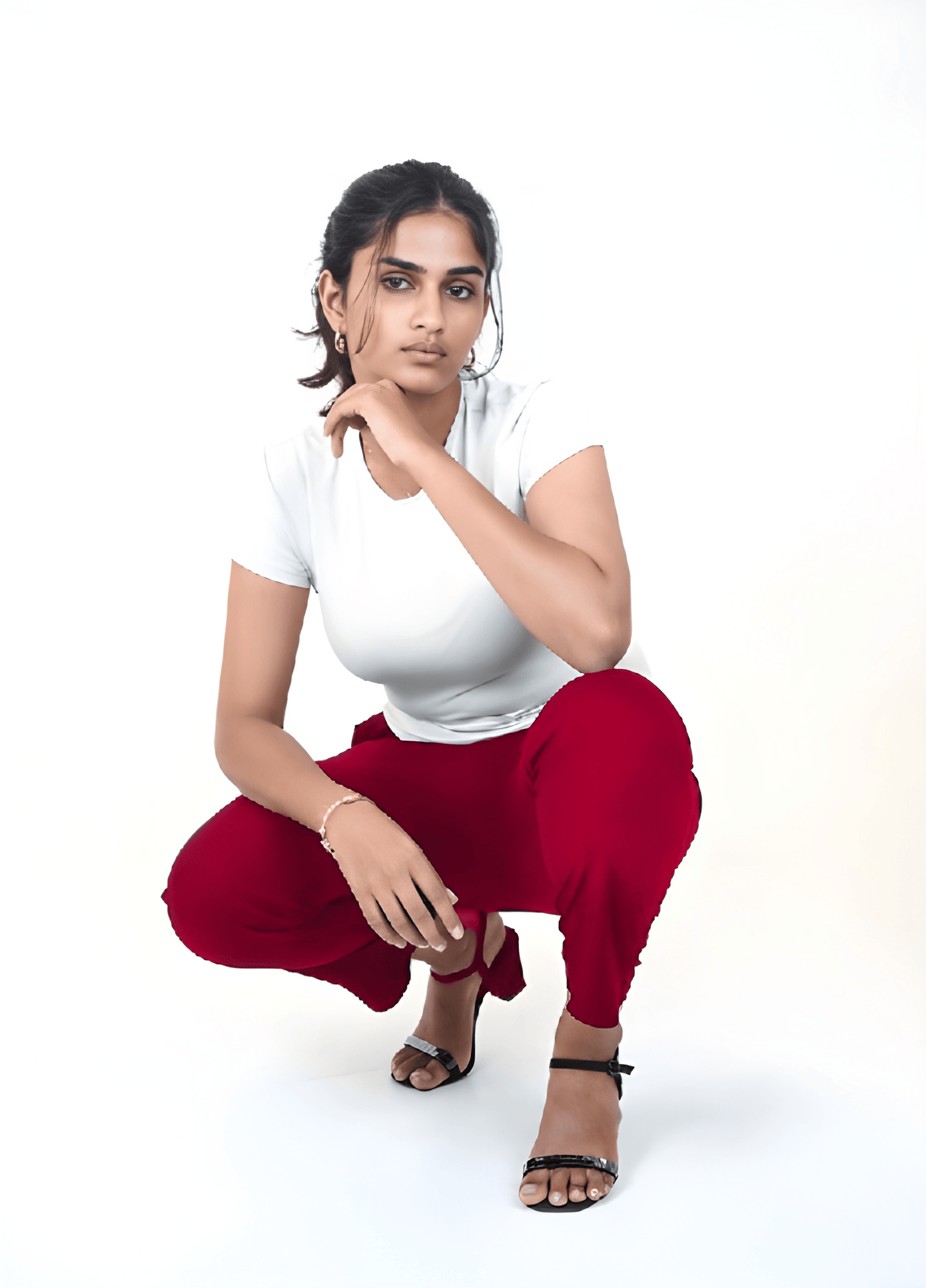 CIGARETTE PANTS.RASBERRY