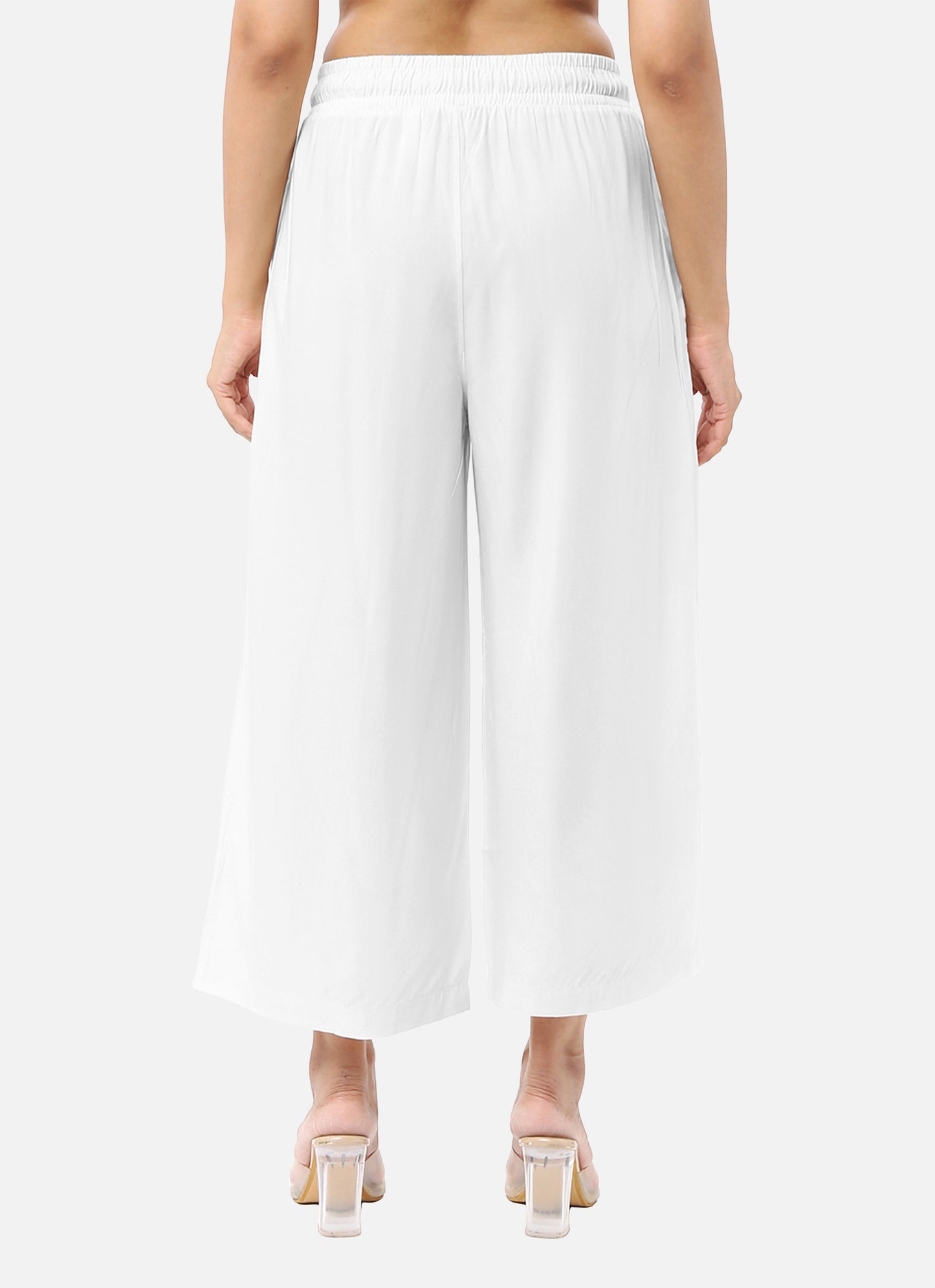 Shop womens culottes in classic white, crafted from smooth modal fabric, perfect for versatile wear, available online