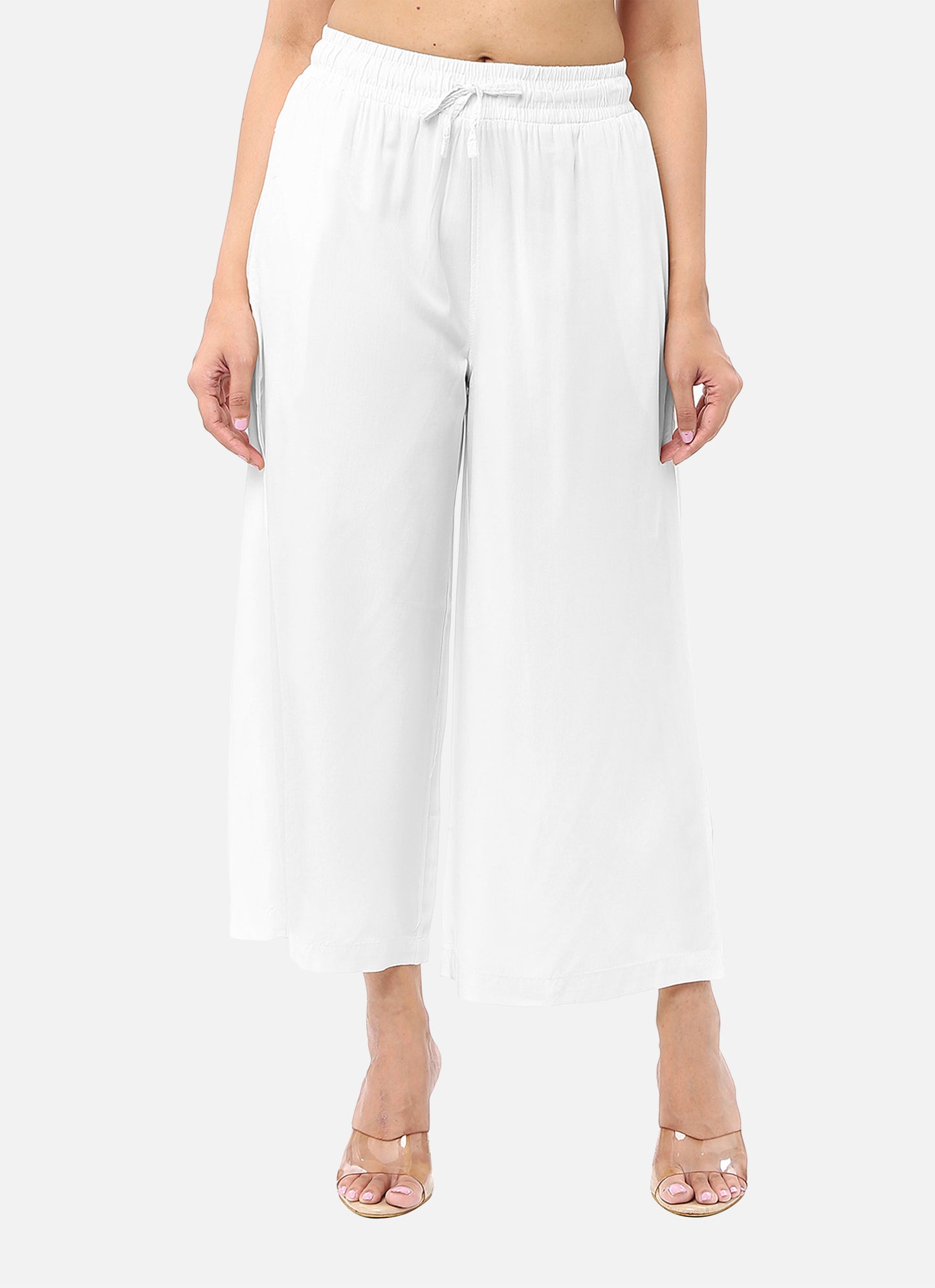 Shop womens culottes in classic white, crafted from smooth modal fabric, perfect for versatile wear, available online