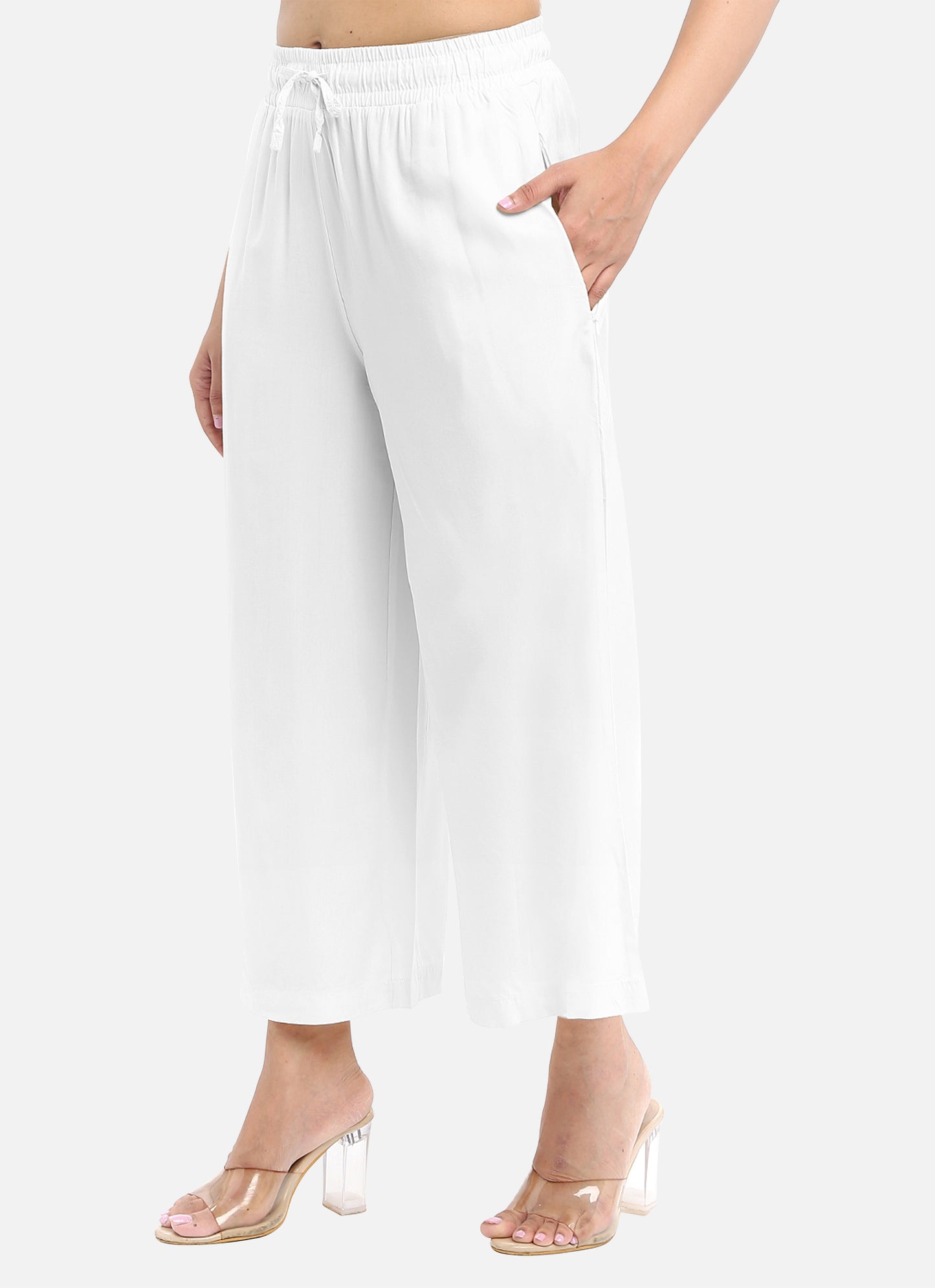 Shop womens culottes in classic white, crafted from smooth modal fabric, perfect for versatile wear, available online