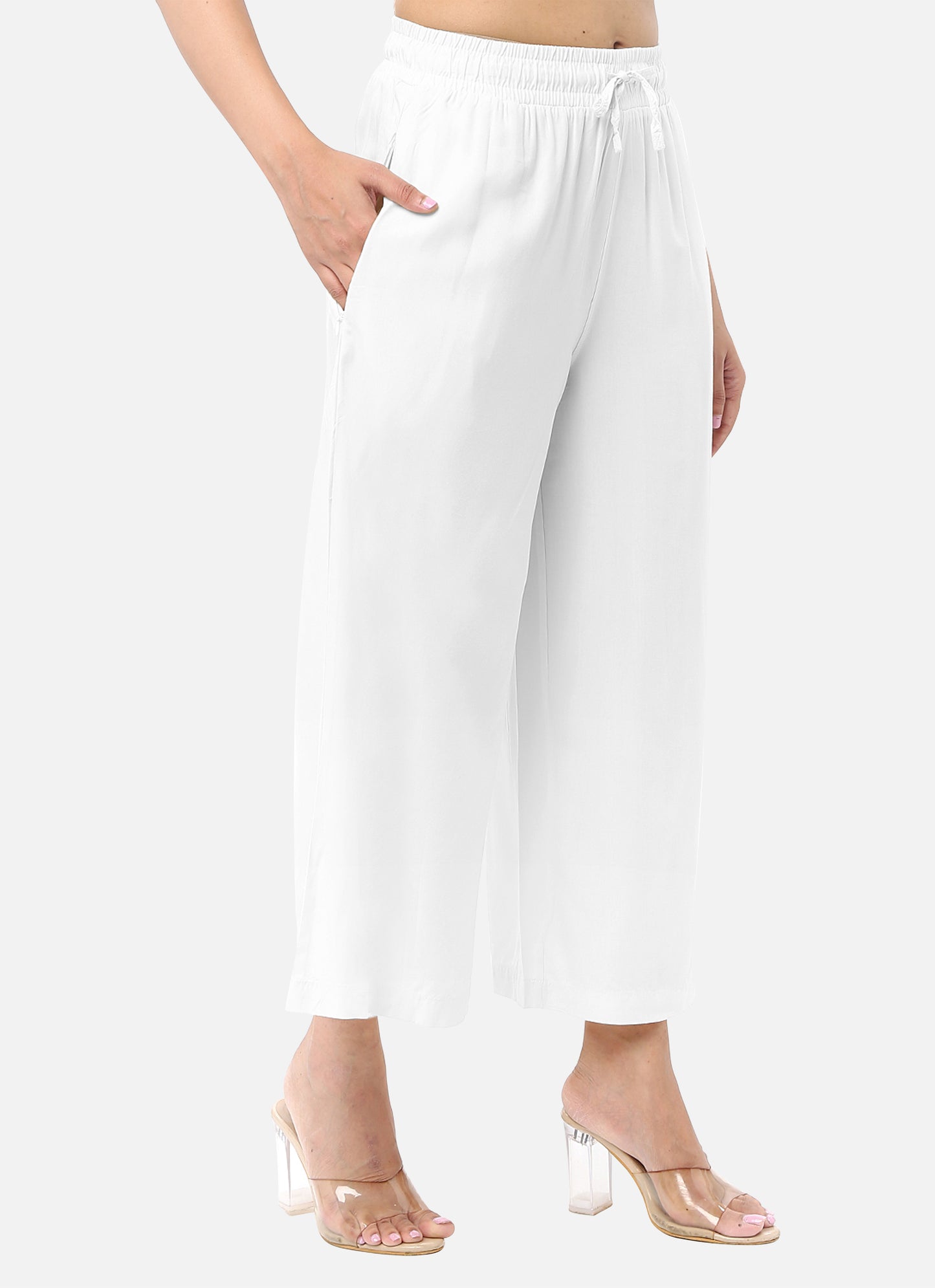Shop womens culottes in classic white, crafted from smooth modal fabric, perfect for versatile wear, available online