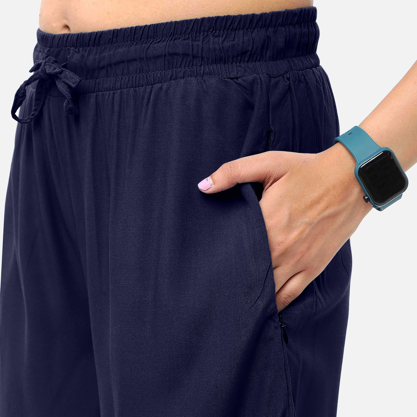 Womens classic navy coolatts pants in soft modal fabric, offering a timeless and sophisticated look, available online