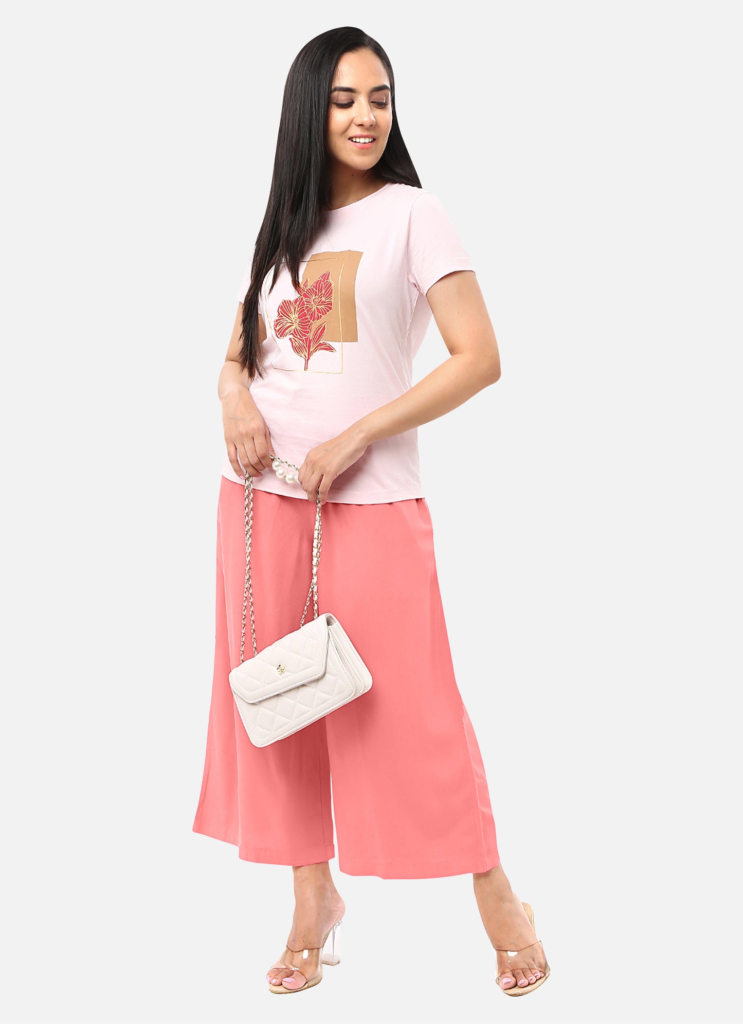 Womens dusty pink coolatts made from luxurious modal fabric, offering a fashionable and comfortable option, available online