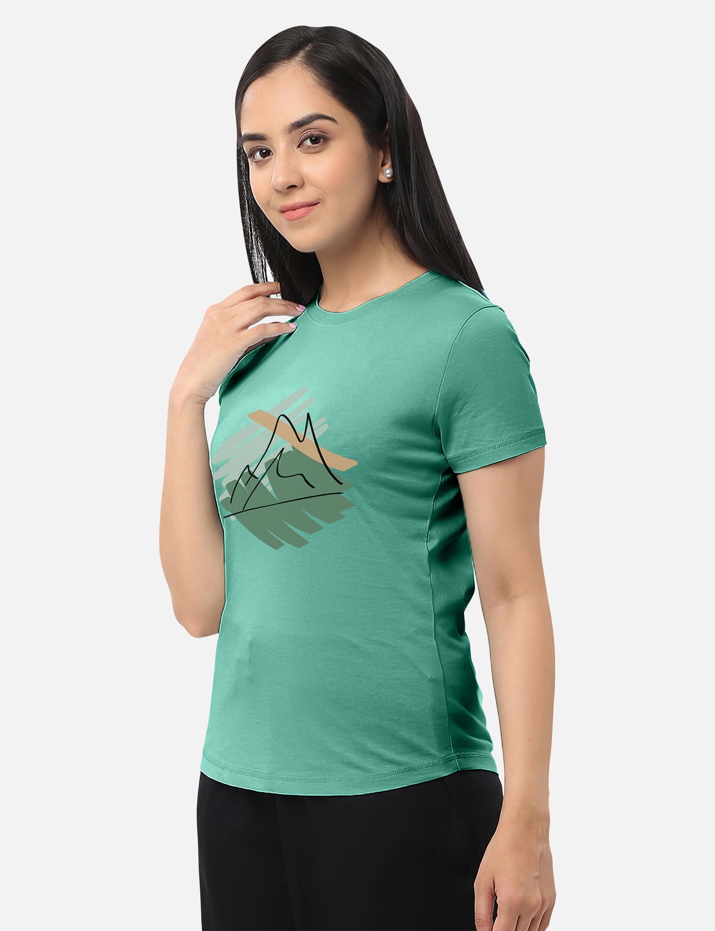 Womens green T-shirt featuring a motivational quote, perfect for adding a touch of inspiration to your wardrobe, available online