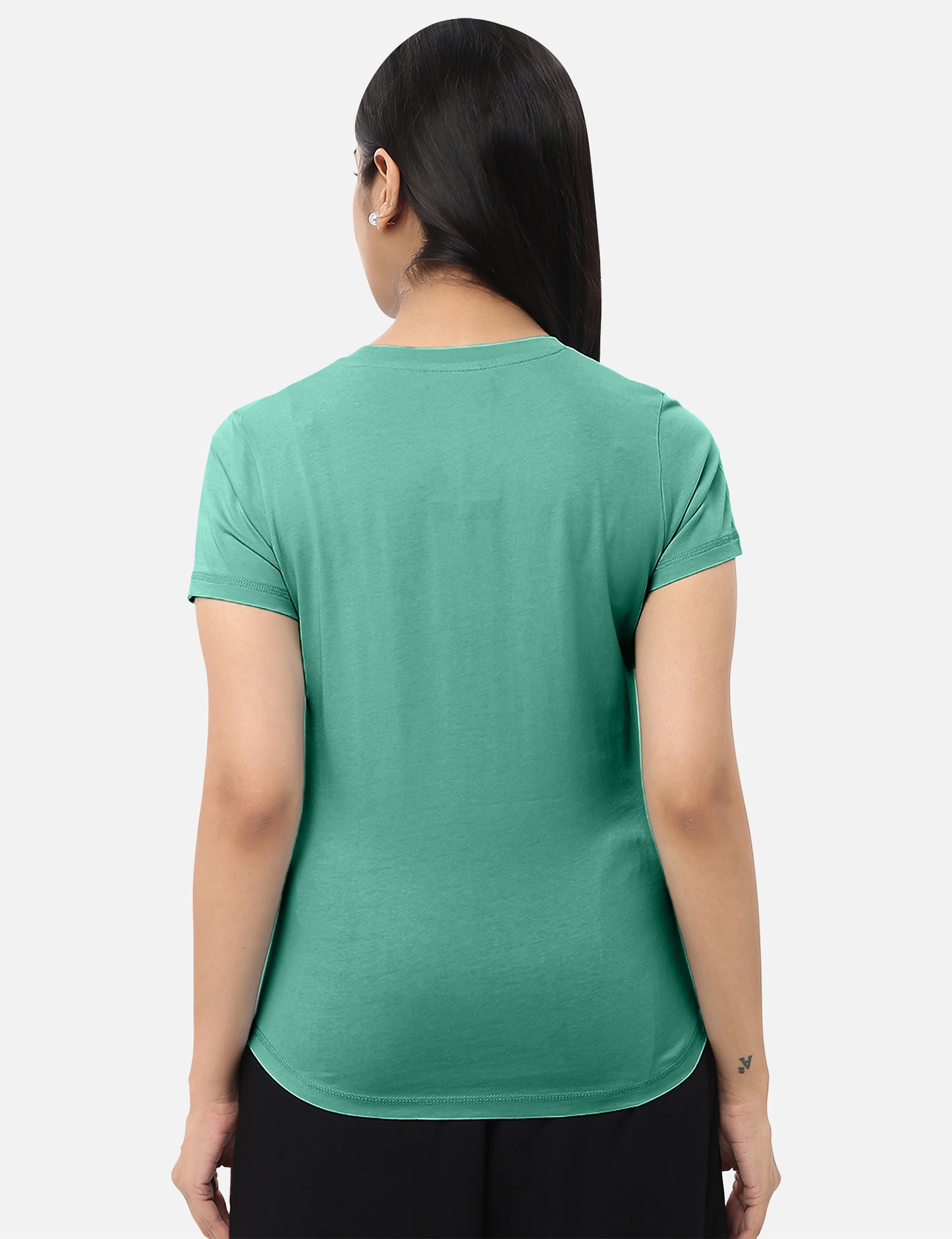 Womens green T-shirt featuring a motivational quote, perfect for adding a touch of inspiration to your wardrobe, available online