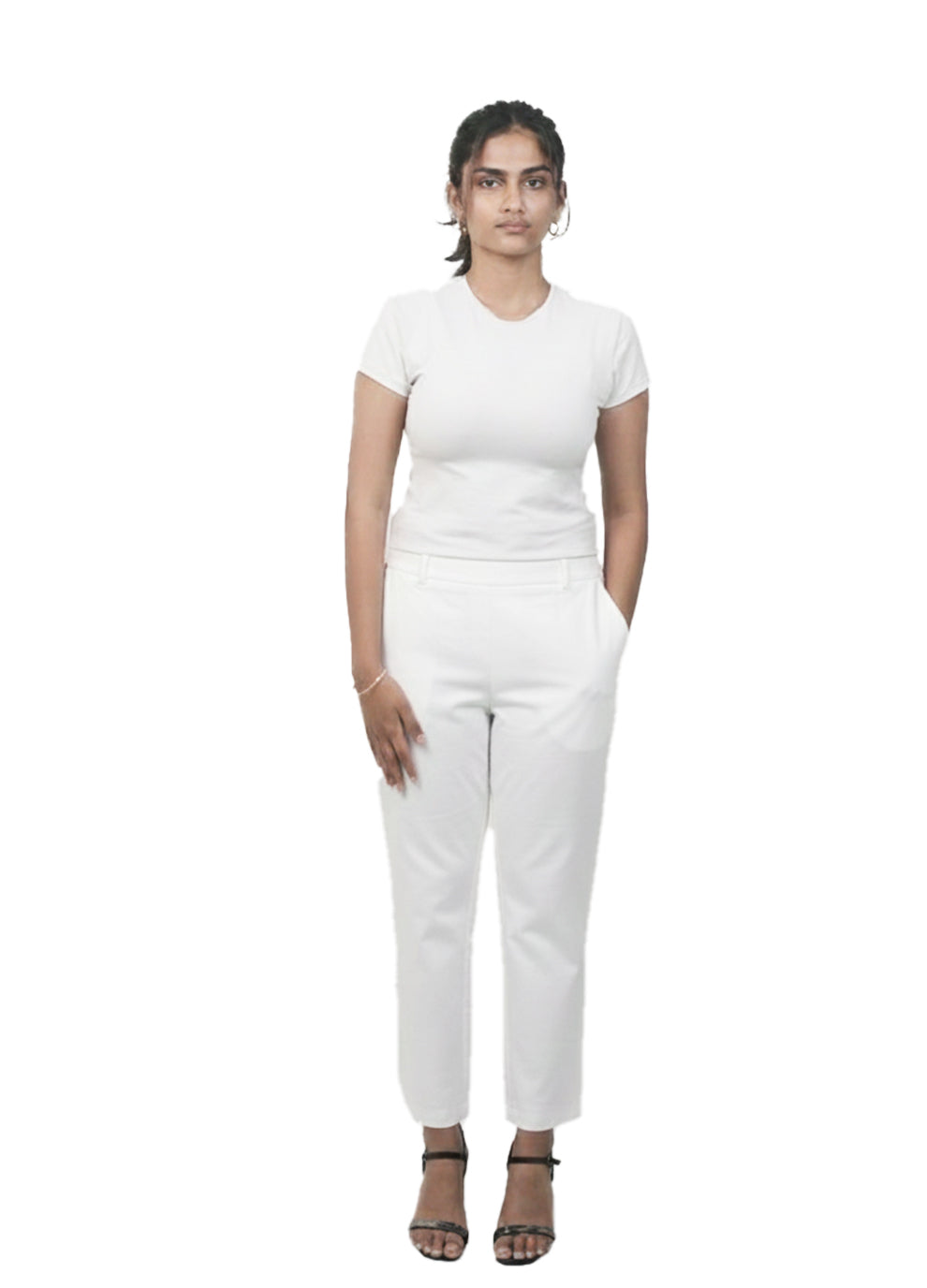 CIGARETTE PANTS.WHITE