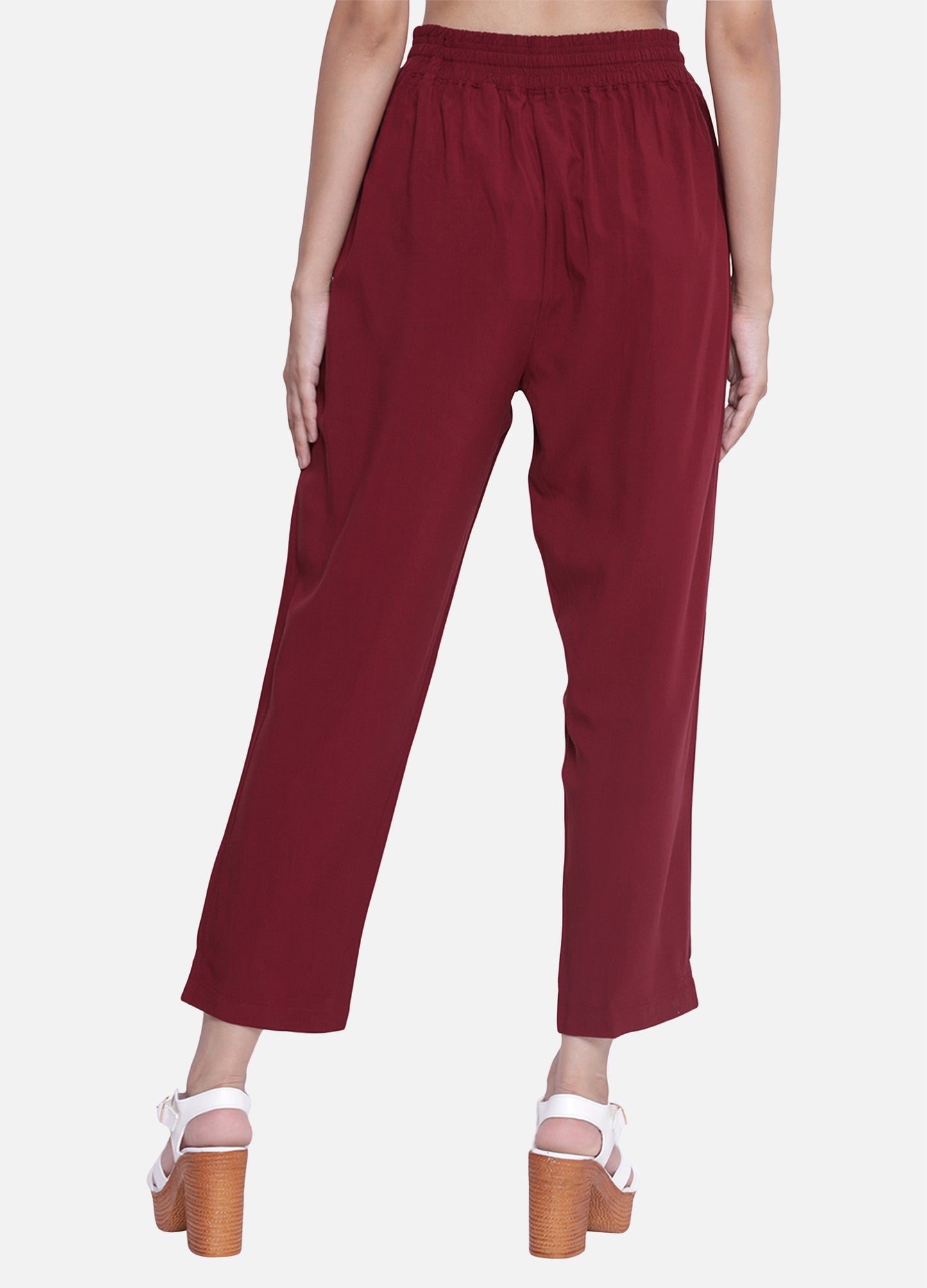 Buy Burgundy Cigarette Trousers and Pants for Women Shop Online