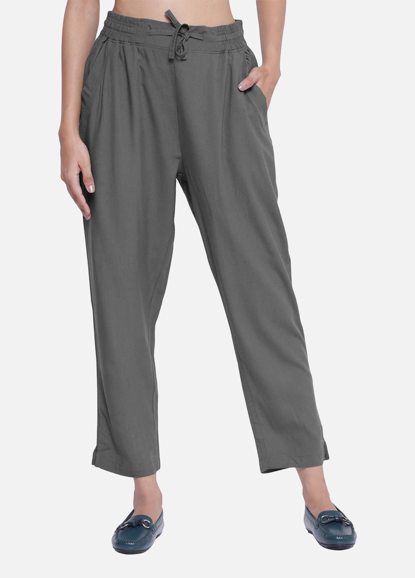 Buy Grey Trousers and Pants for Women Online