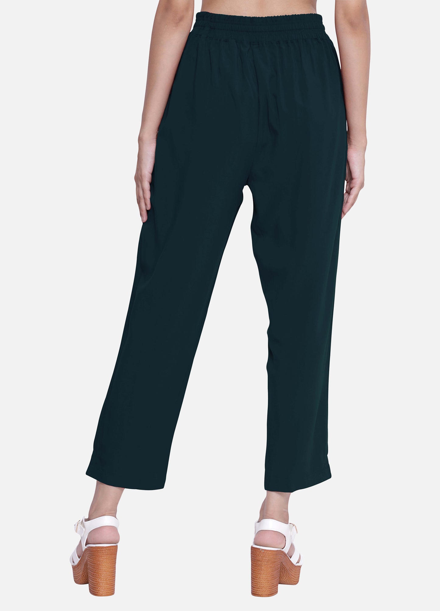Buy Teal Green Cigarette Trousers and Pants for Women Shop Online