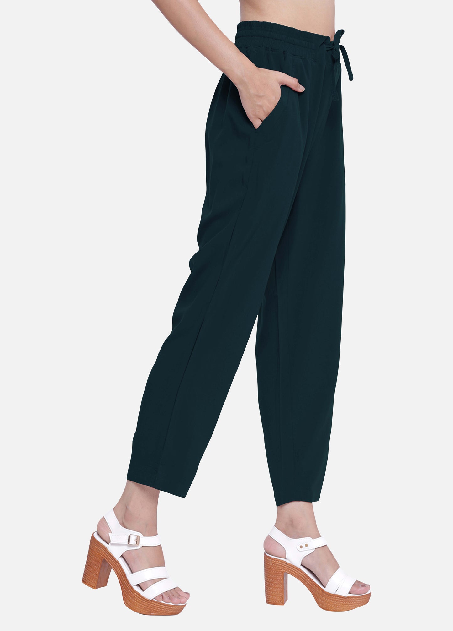 Buy Teal Green Cigarette Trousers and Pants for Women Shop Online