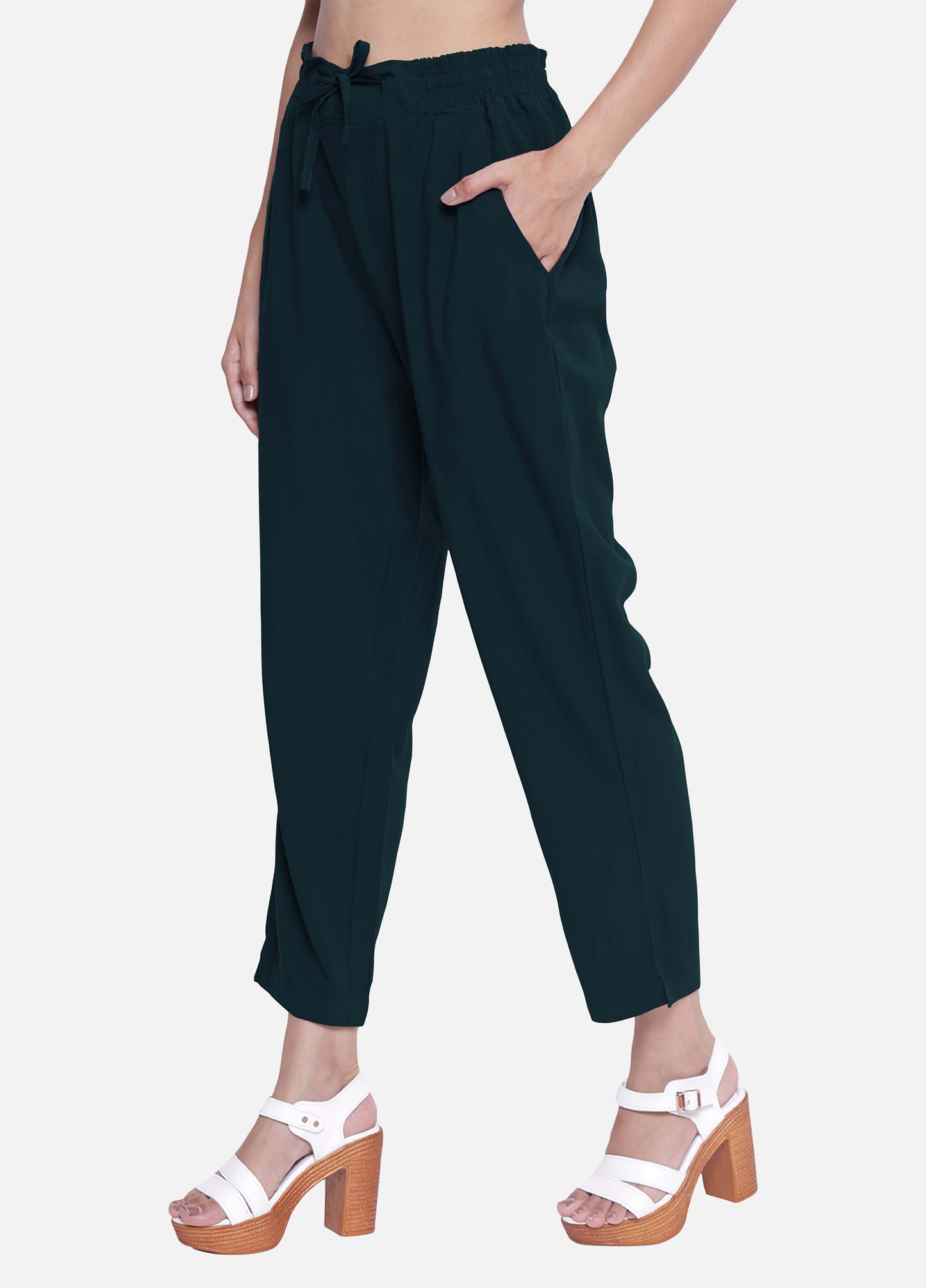 Buy Teal Green Cigarette Trousers and Pants for Women Shop Online