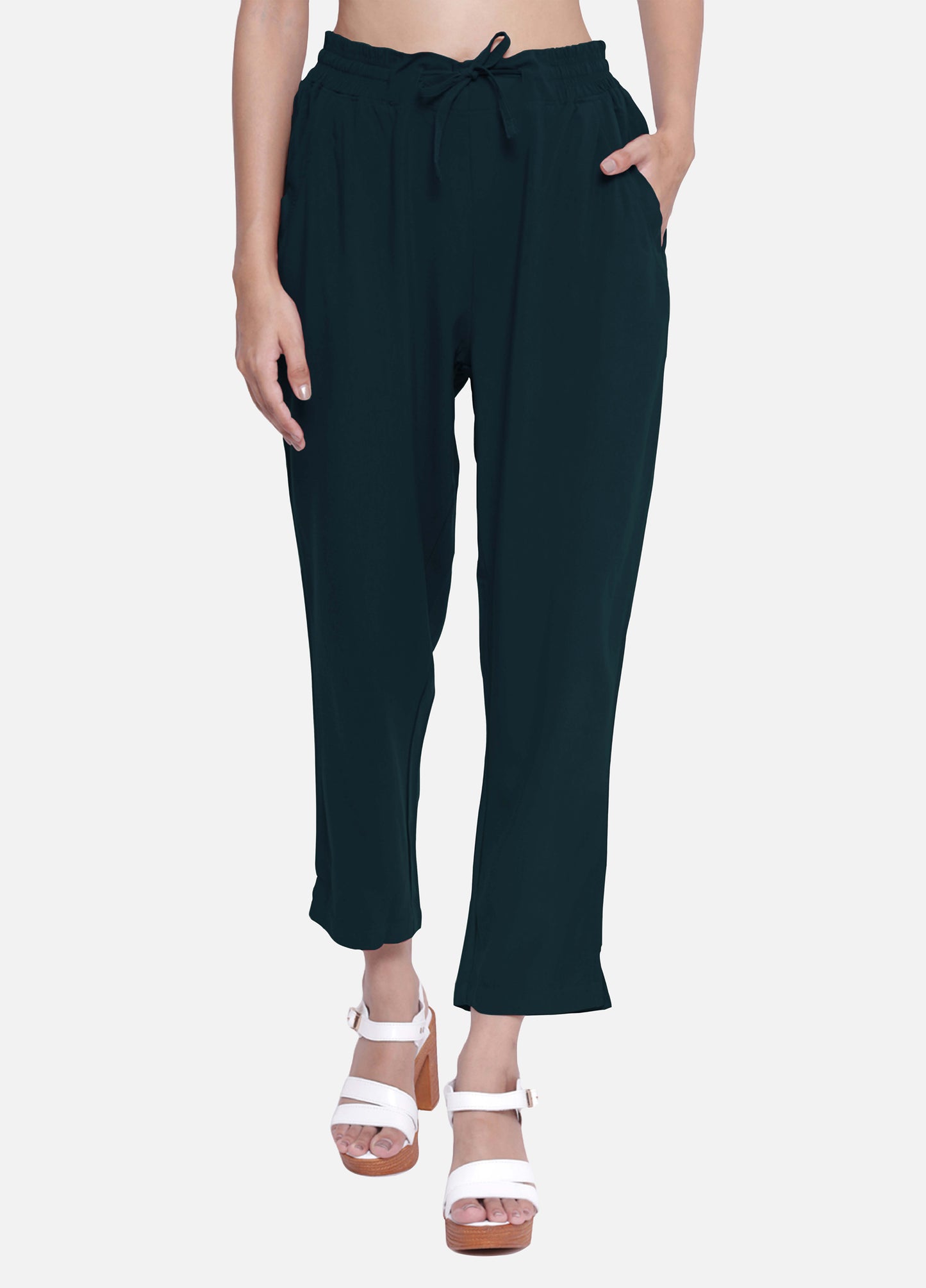 Buy Teal Green Cigarette Trousers and Pants for Women Shop Online