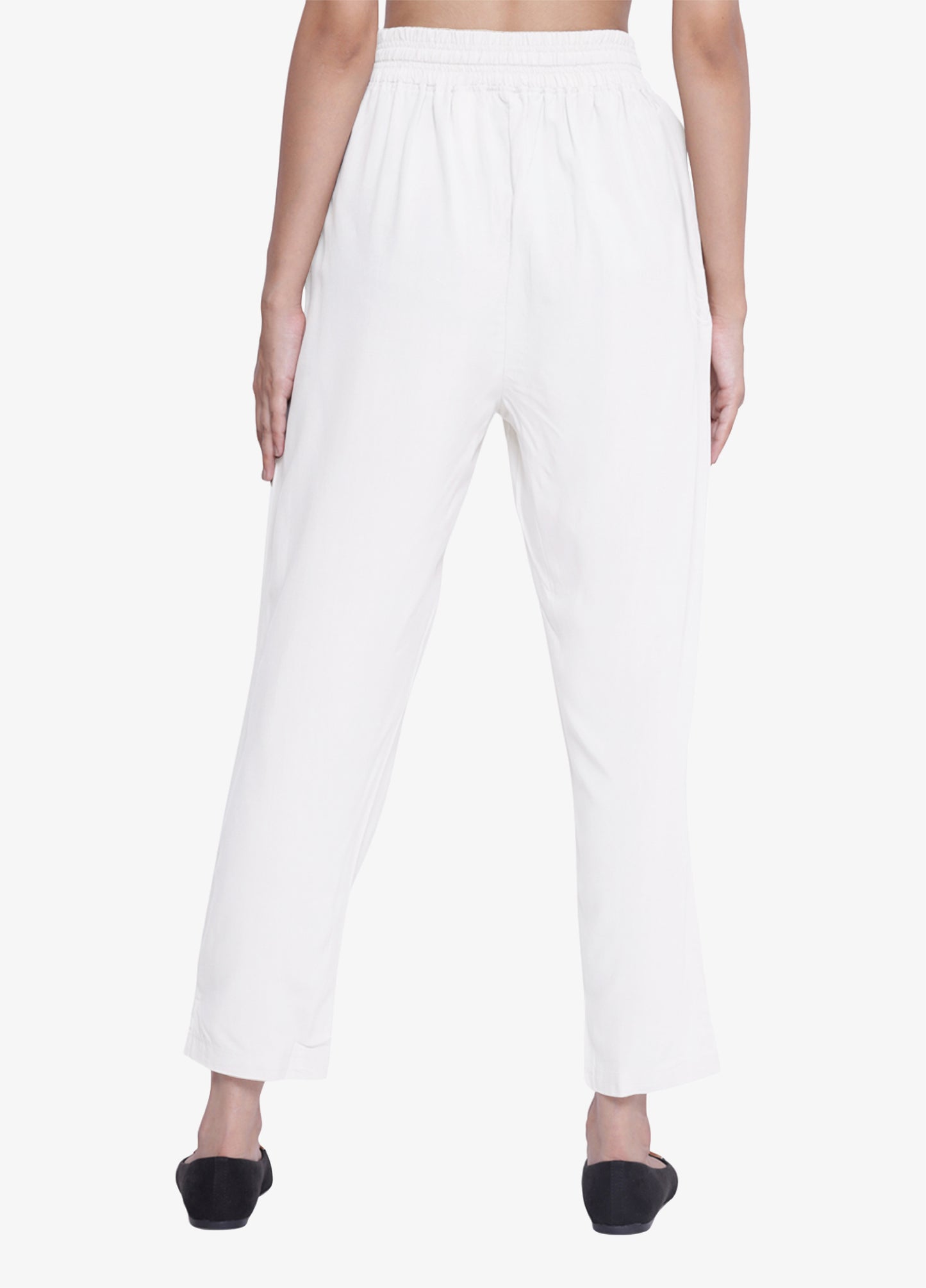 Buy White Cigarette Trousers for Women Online