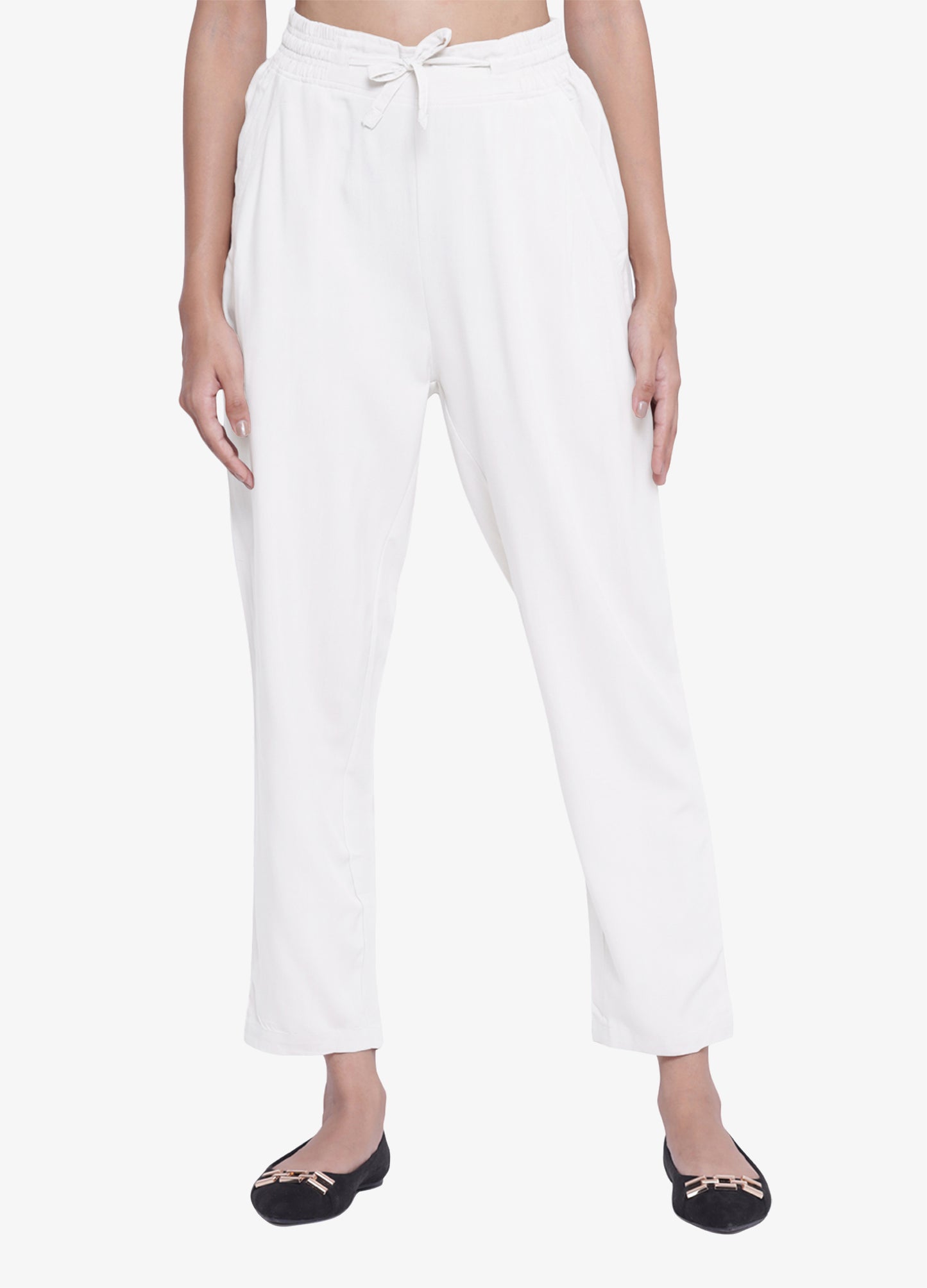 Buy White Cigarette Trousers for Women Online