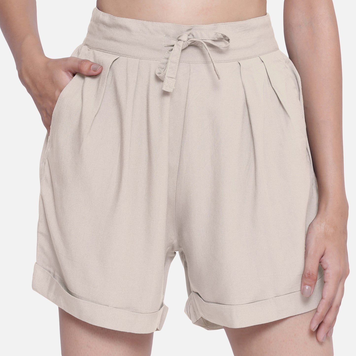 Buy womens soft modal beige color shorts online, featuring a fashionable design and ultra-soft fabric for any casual look