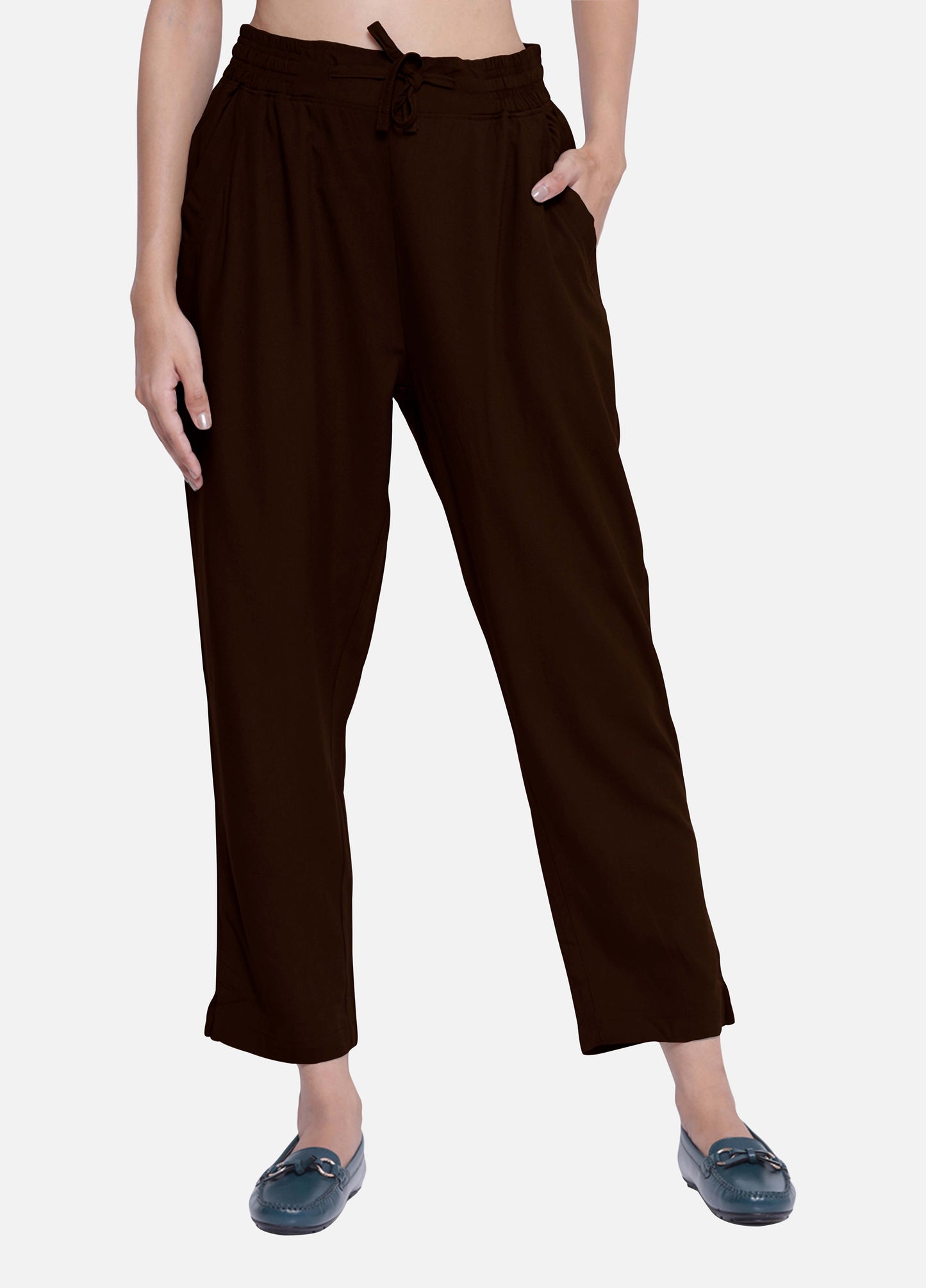 Cigarette Trousers for Women's - Rum Raisin
