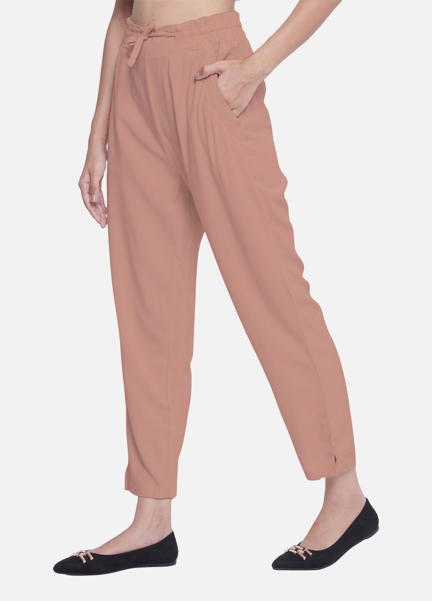Ladies Cigarette Trousers on Sales - Dusty Pink