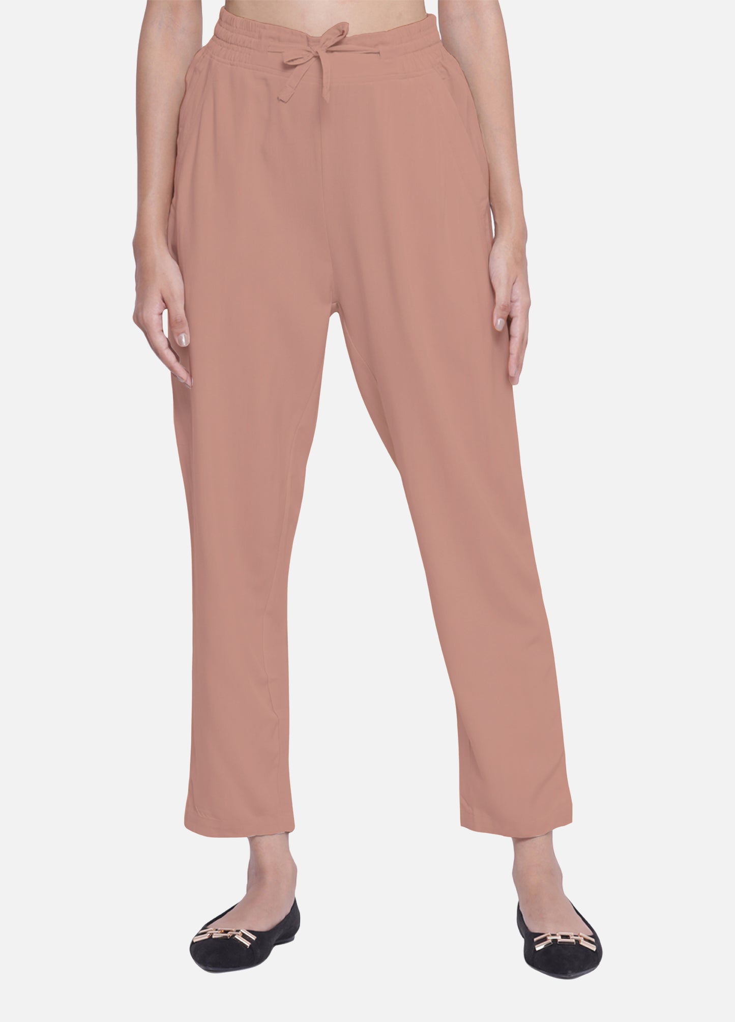 Ladies Cigarette Trousers on Sales - Dusty Pink