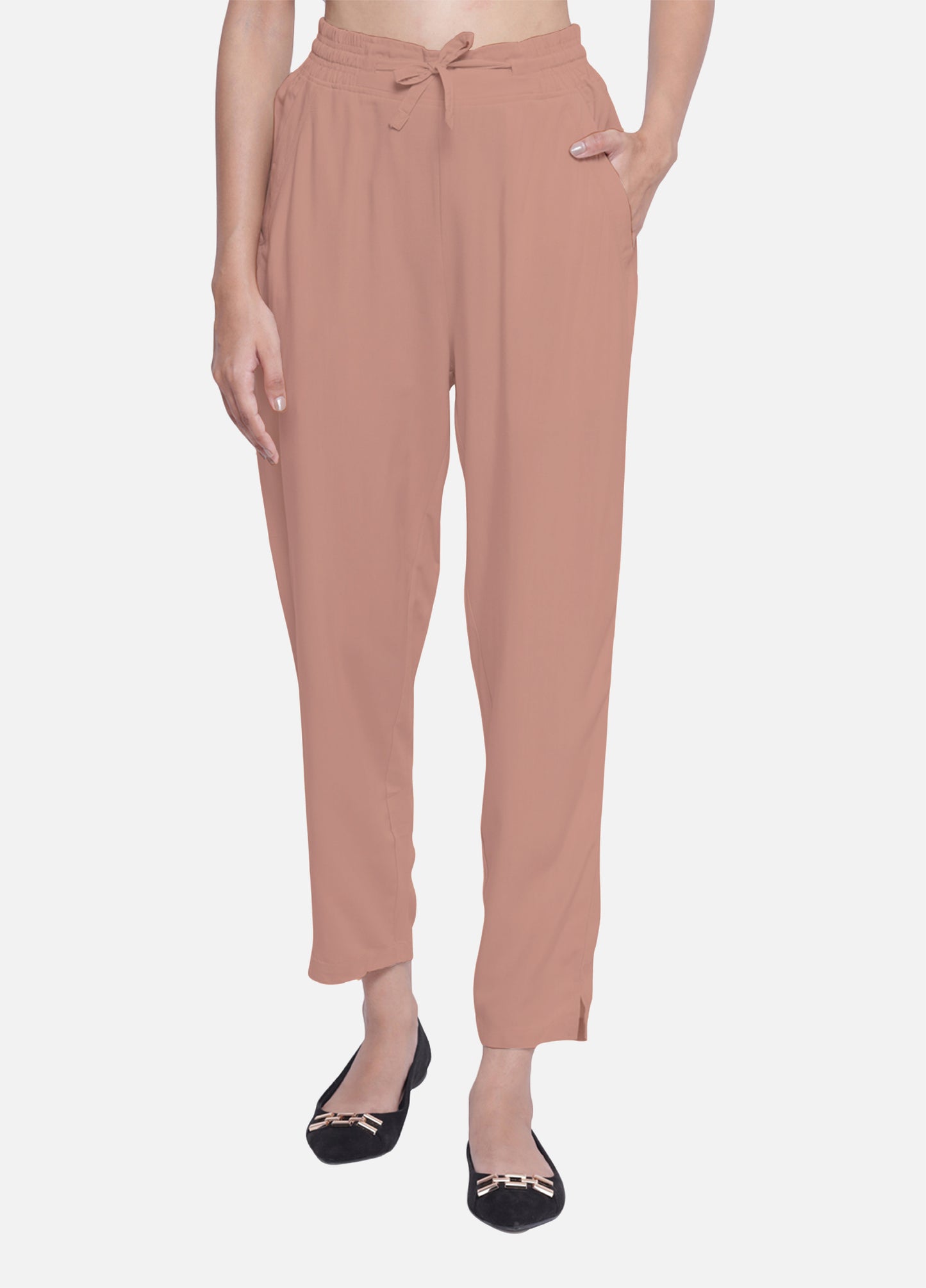 Ladies Cigarette Trousers on Sales - Dusty Pink