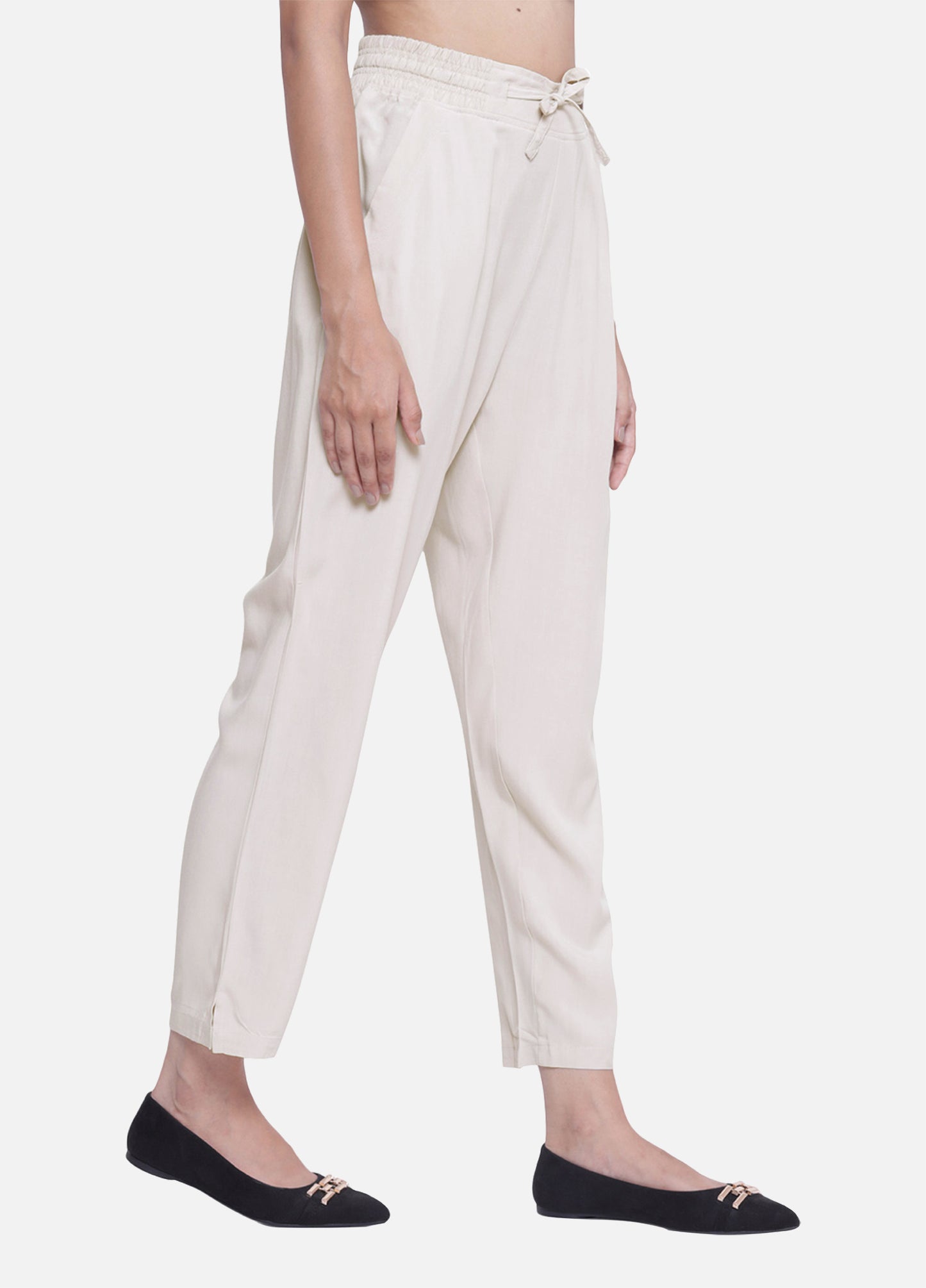 Unique Beige Straight Pants for Women's