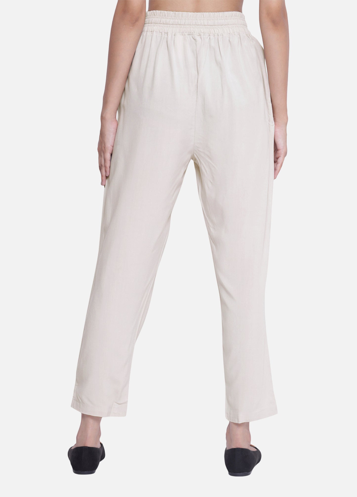 Unique Beige Straight Pants for Women's