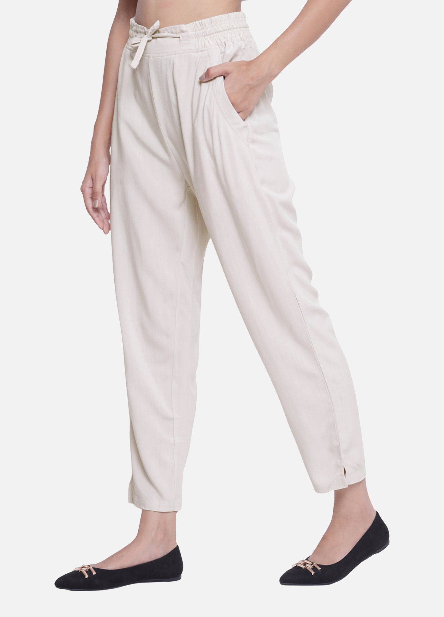 Unique Beige Straight Pants for Women's