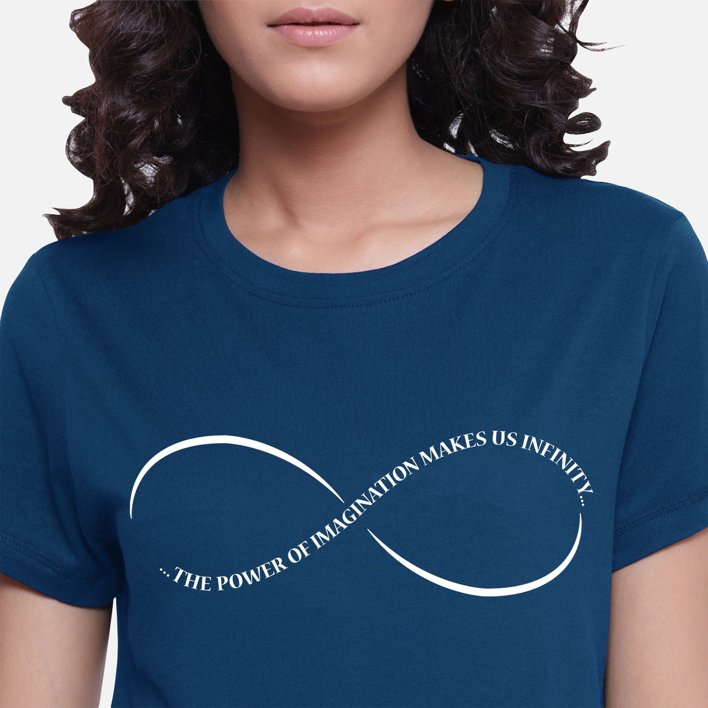 Blue Color Cotton Printed T-shirts for Women's Shop Online