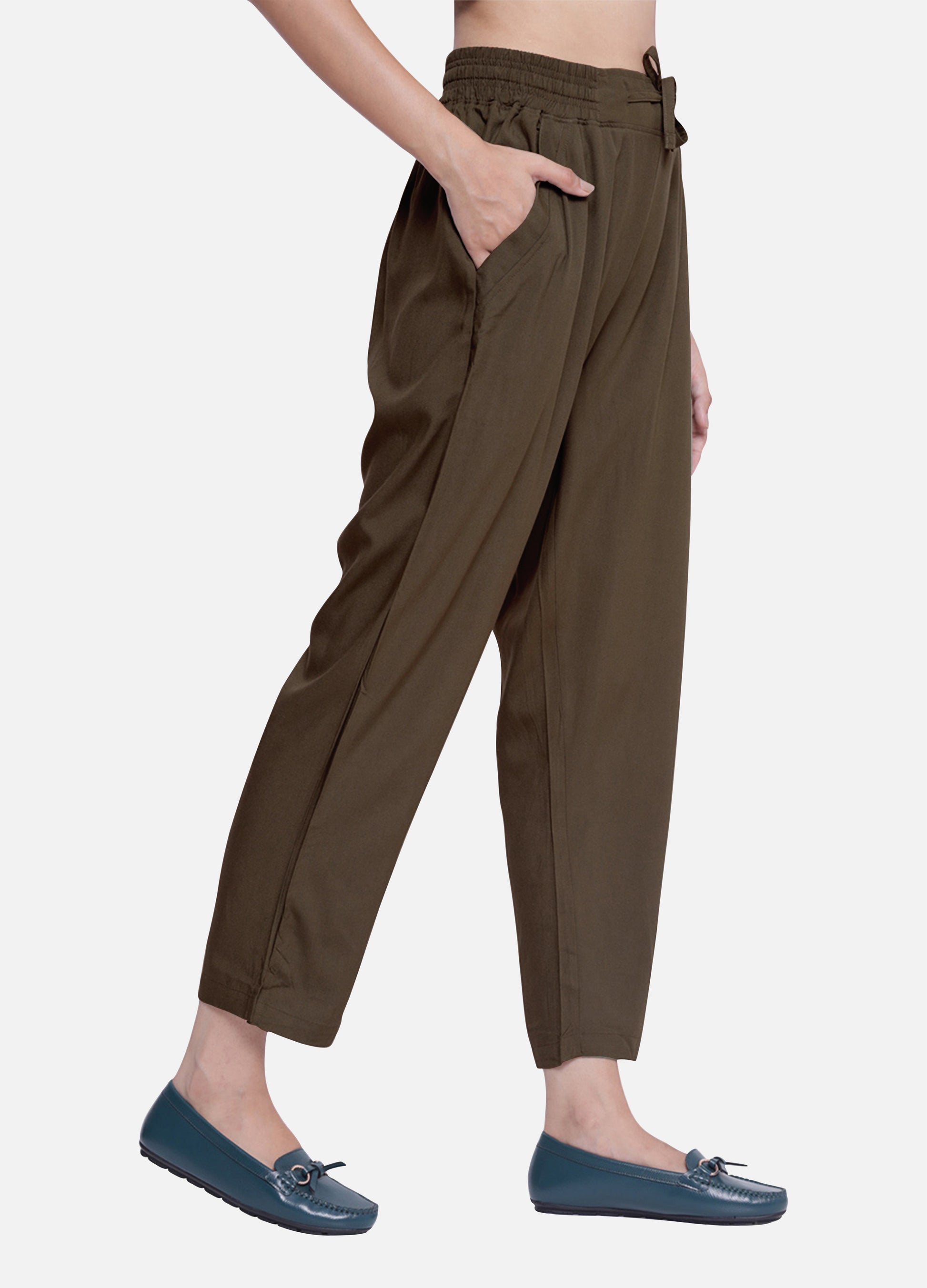 Buy Coffee Brown Trousers and Pants for Women Online