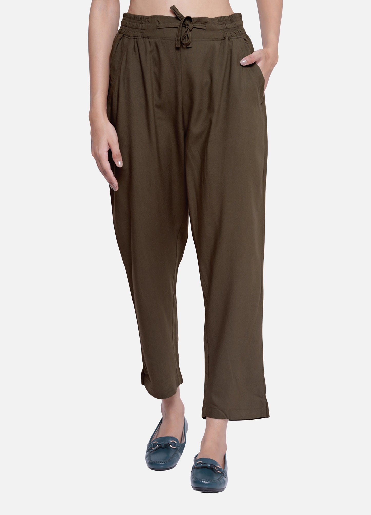 Buy Coffee Brown Trousers and Pants for Women Online