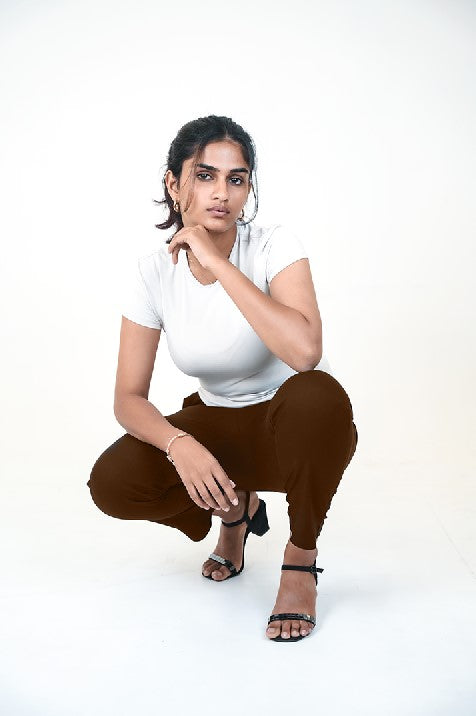 CIGARETTE PANT.COFFEE BROWN