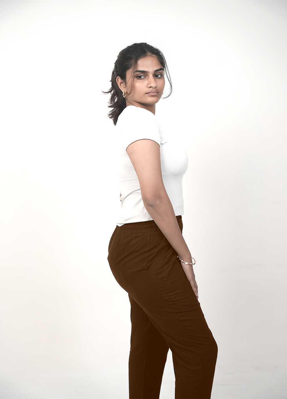 CIGARETTE PANT.COFFEE BROWN