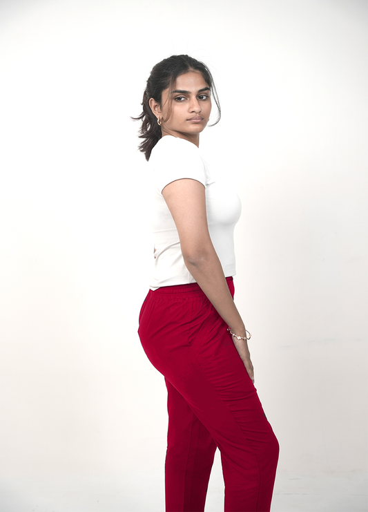 CIGARETTE PANTS.RASBERRY