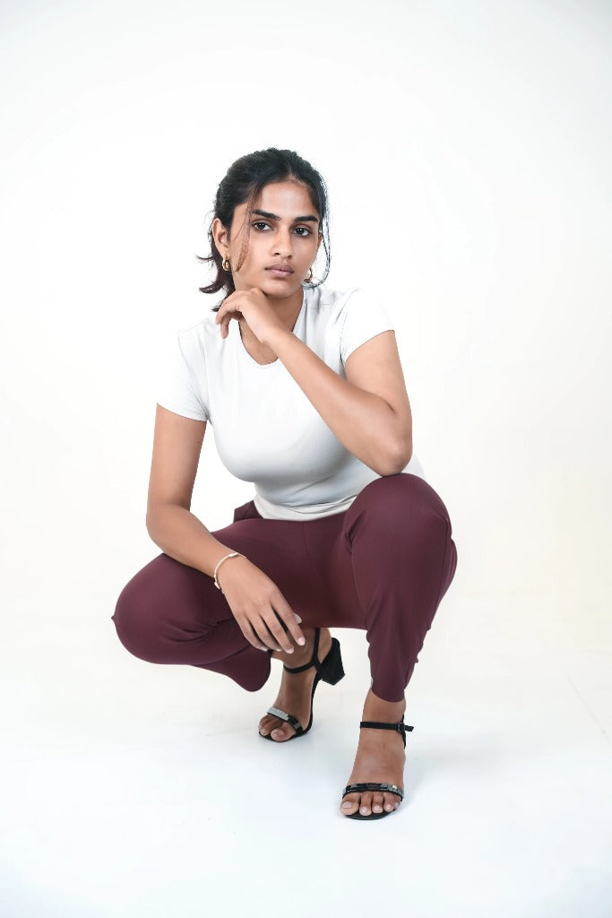 CIGARETTE PANTS. LT.BROWN