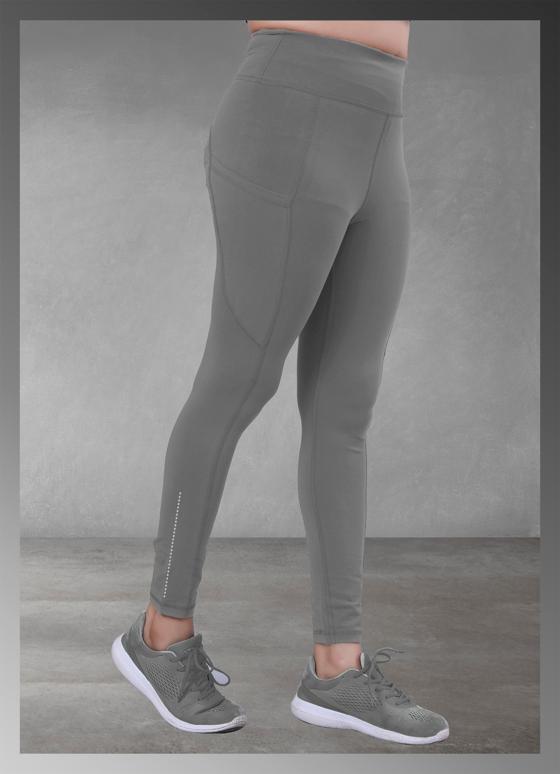 Latest Solid Grey Pocket Yoga Pants for Women's Online Shopping