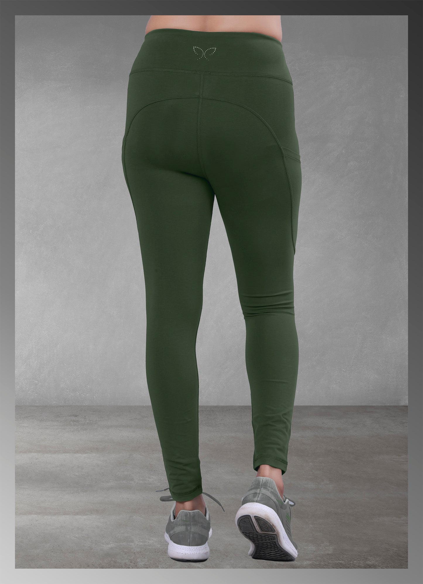Olive pocket yoga leggings for women, offering both style and practicality, available online
