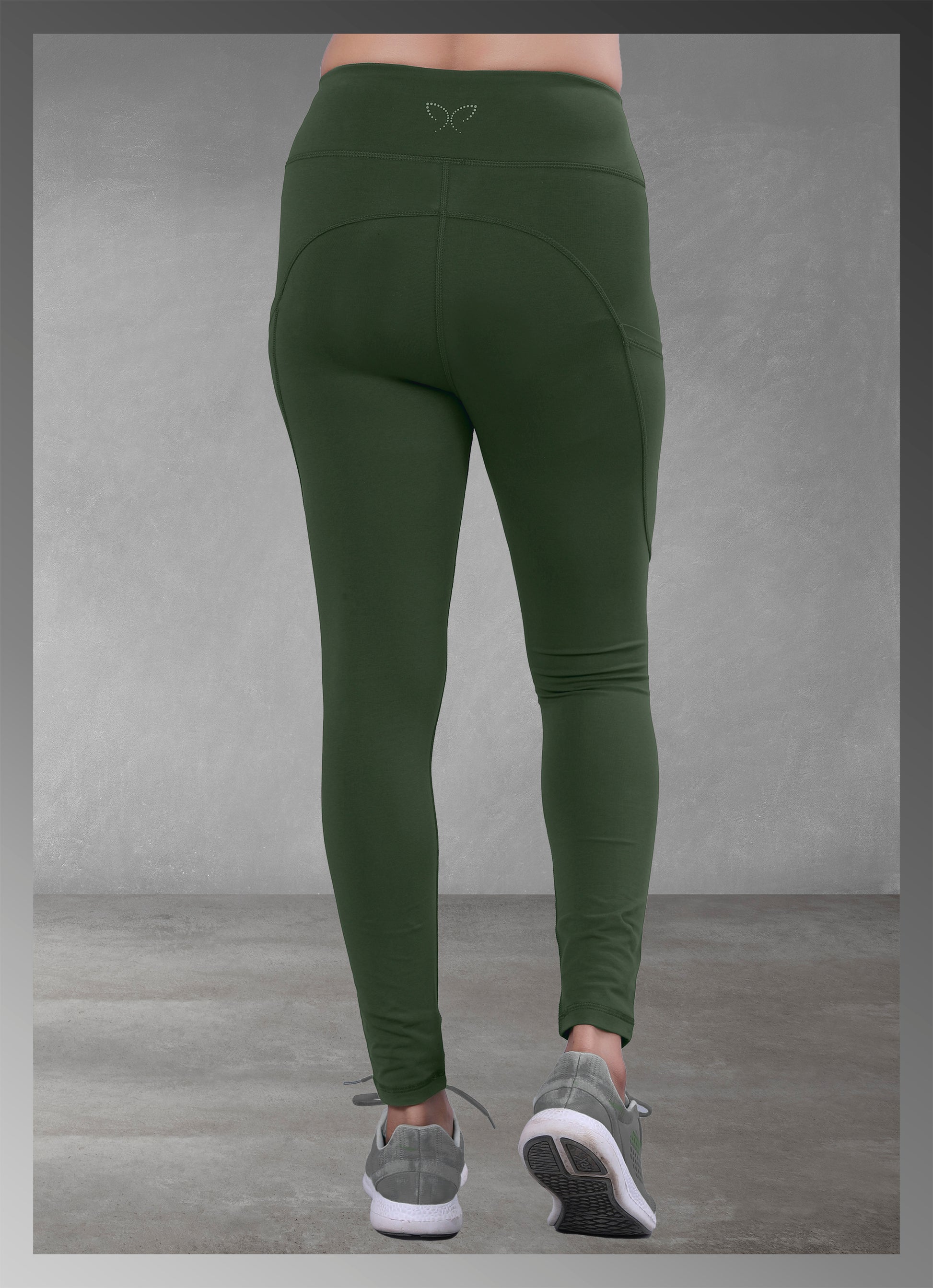 Olive pocket yoga leggings for women, offering both style and practicality, available online
