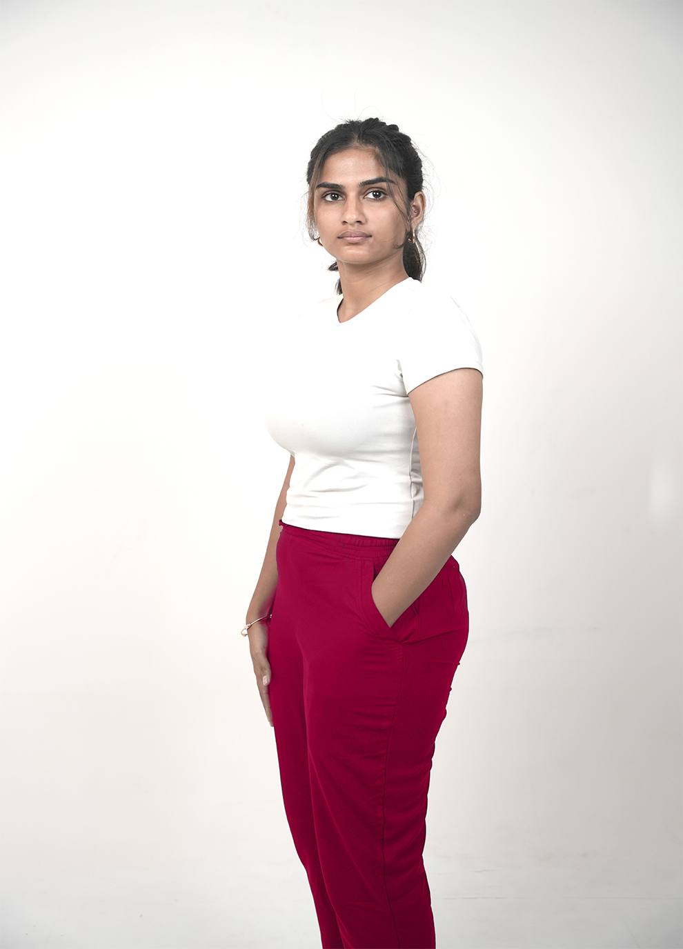 CIGARETTE PANT.CERISE
