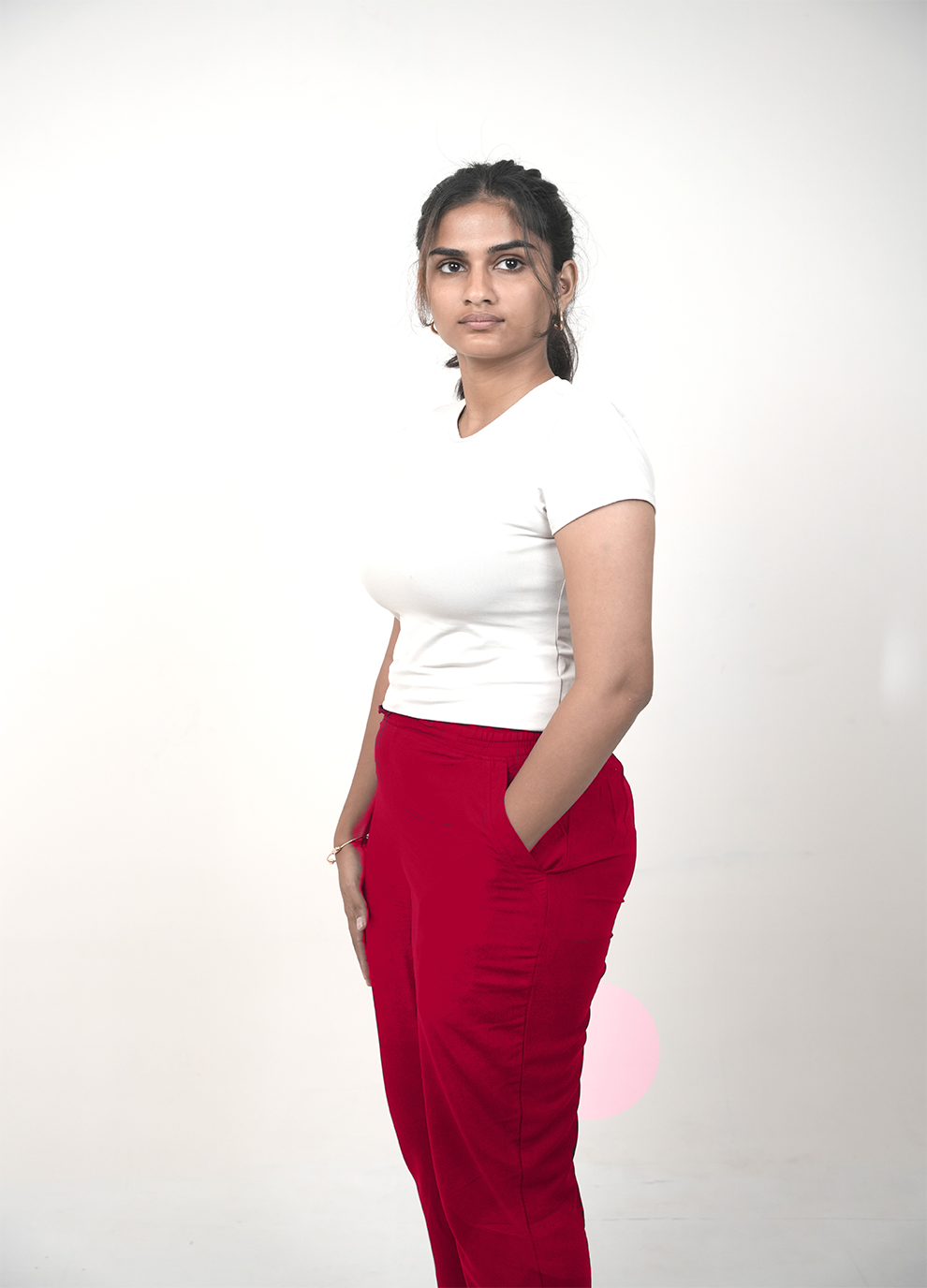 CIGARETTE PANTS.RASBERRY