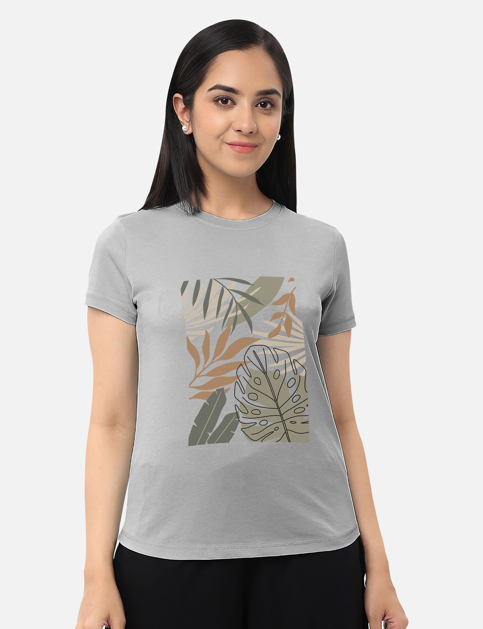 Womens grey T-shirt, perfect for adding a touch of simplicity and elegance to your wardrobe, available online