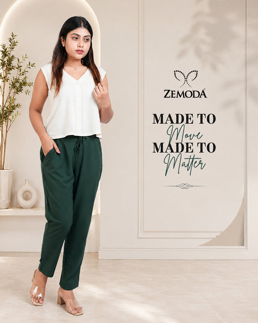 Deep Teal Cigarette Pants for Women