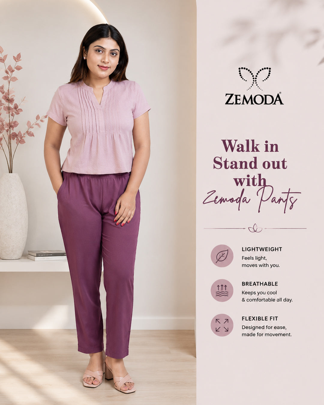 Light Brown Cigarette Pants for Women