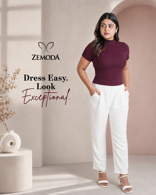 White Cigarette Pants for Women