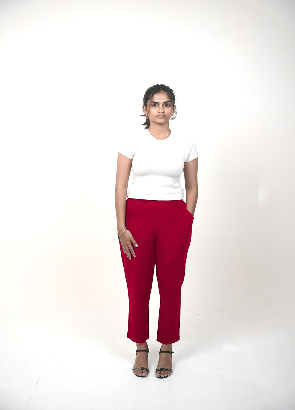CIGARETTE PANTS.RASBERRY