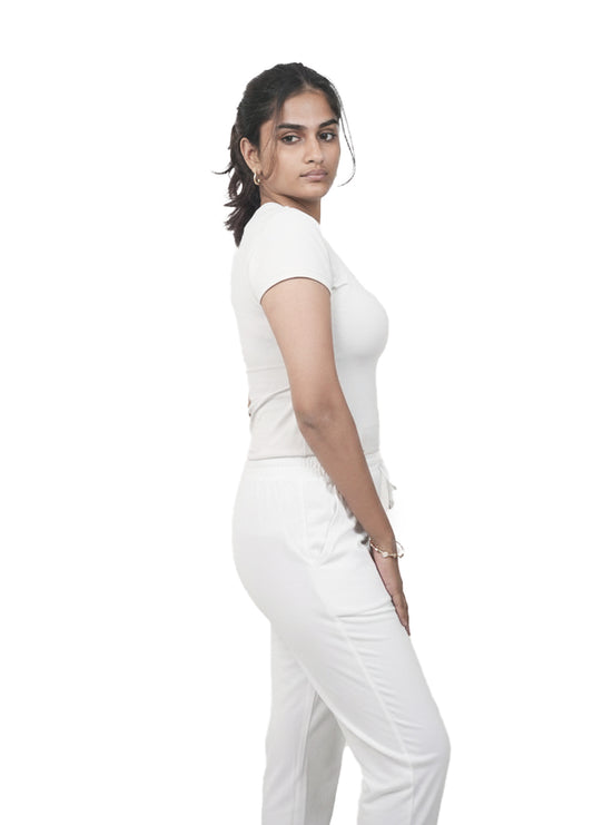 CIGARETTE PANTS.WHITE