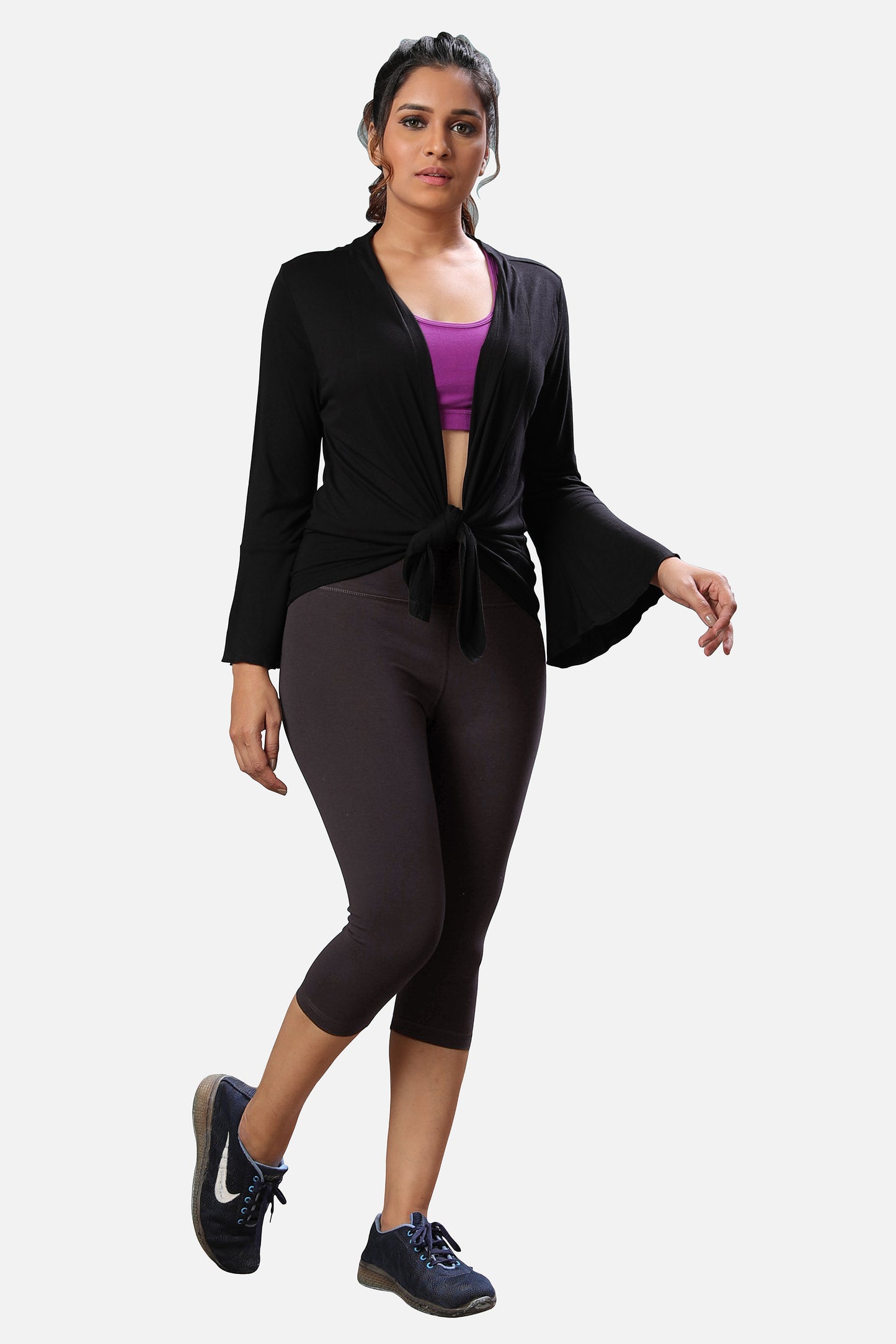 Buy womens Eiffel Tower color cotton solid capris online, featuring a fashionable design and flattering fit for any casual or smart-casual look