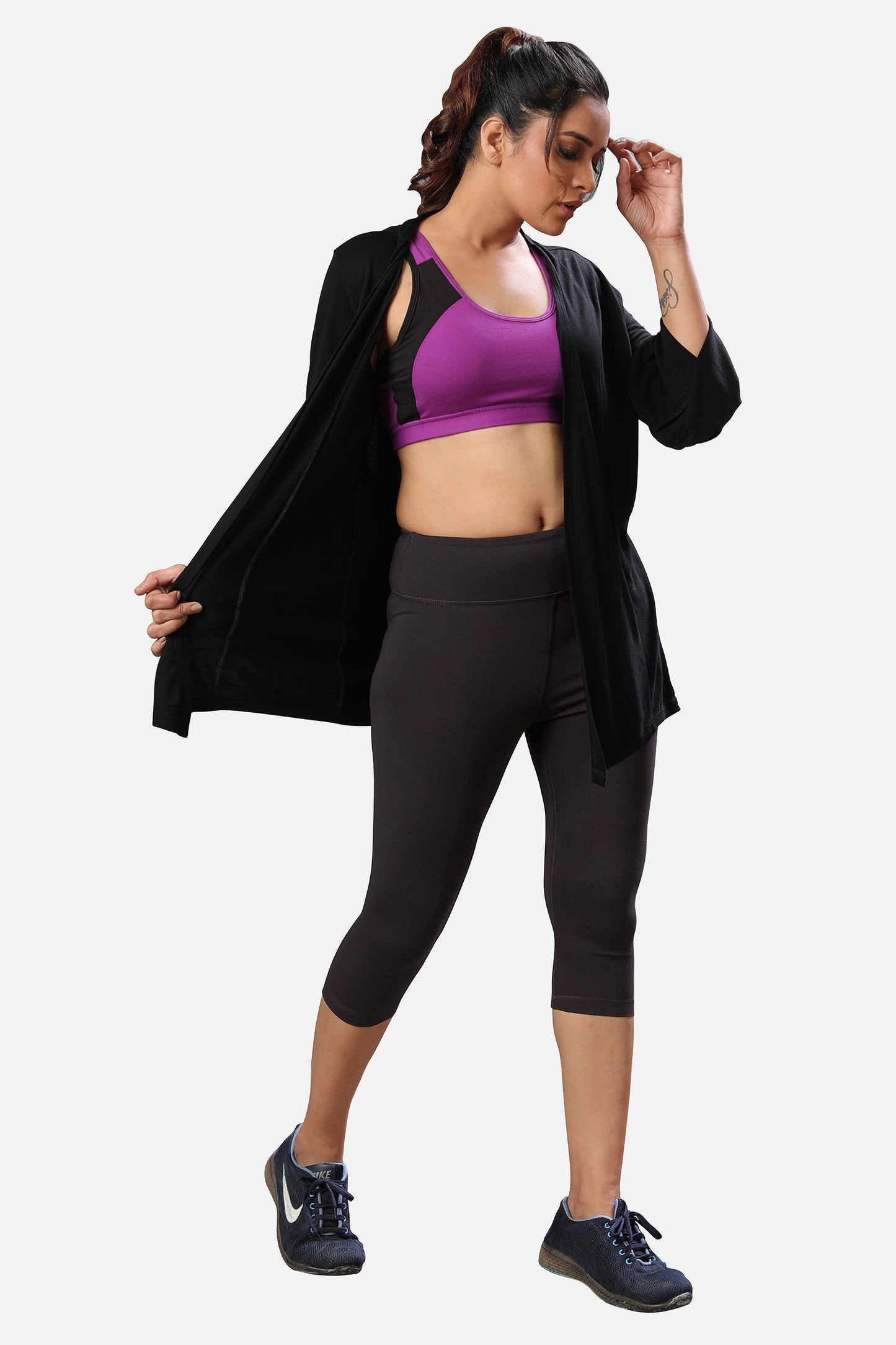 Buy womens Eiffel Tower color cotton solid capris online, featuring a fashionable design and flattering fit for any casual or smart-casual look